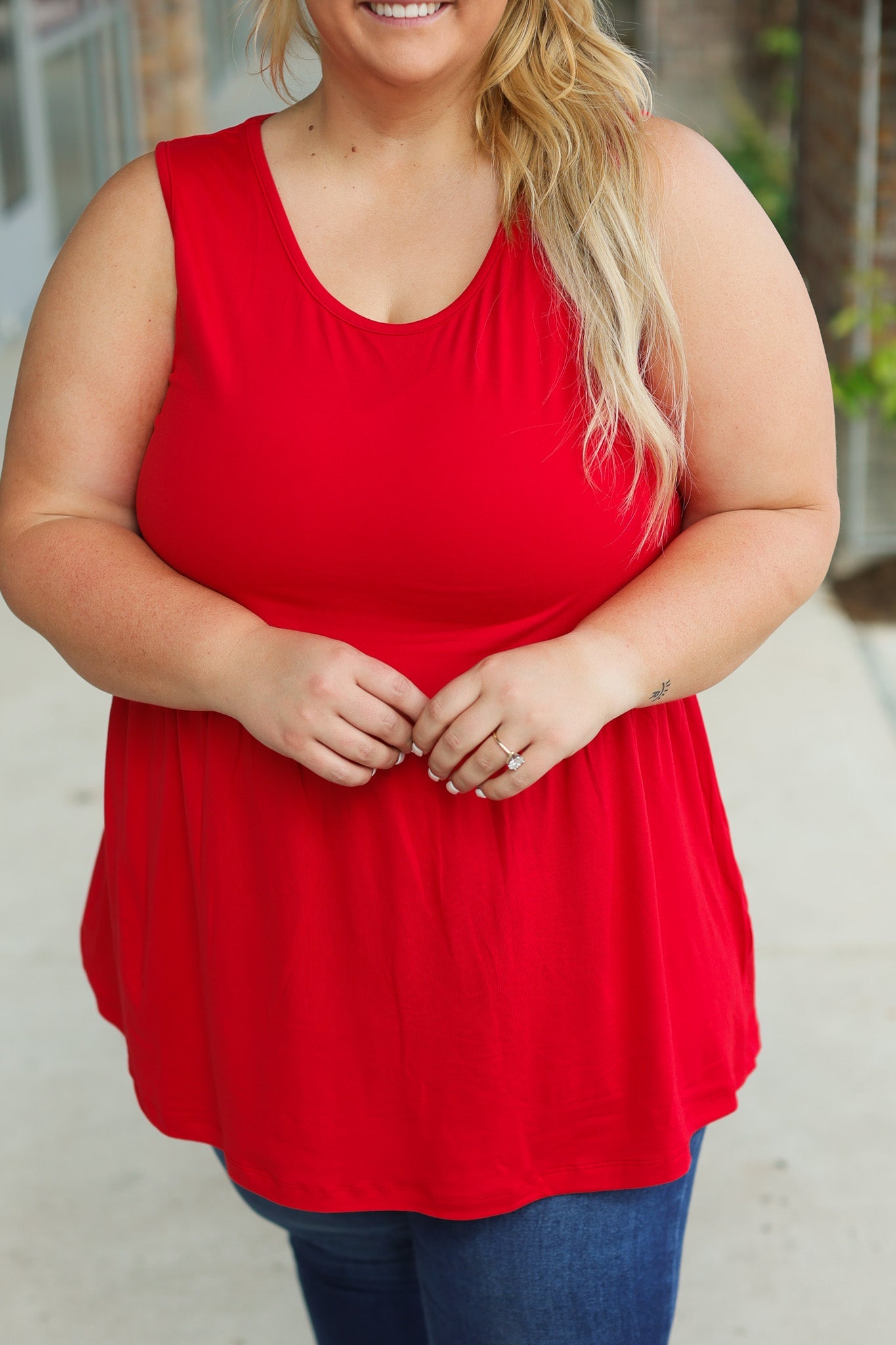 Michelle Mae Renee Ruffle Tank - Red