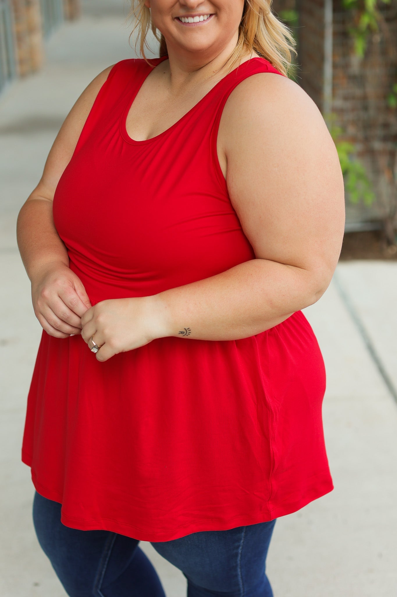 Michelle Mae Renee Ruffle Tank - Red