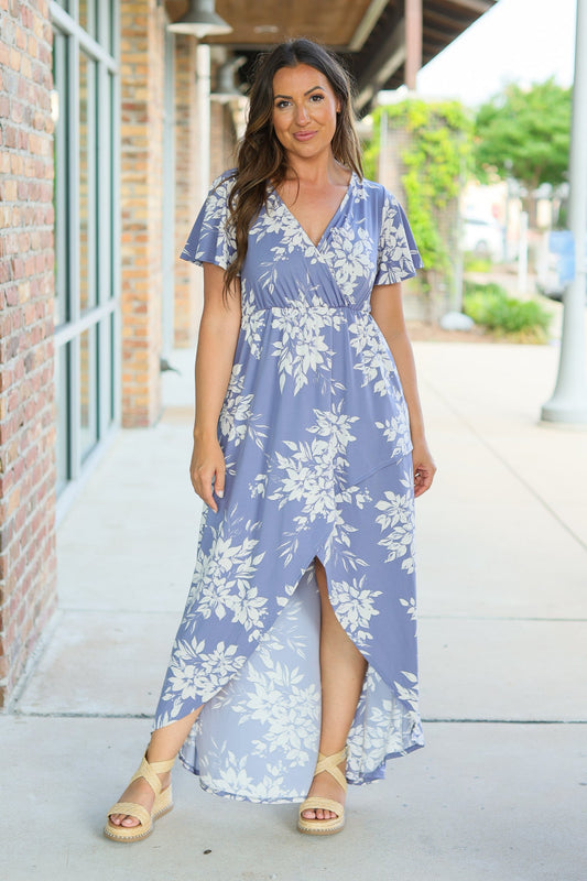 Michelle Mae Harley High-Lo Dress - Periwinkle Floral