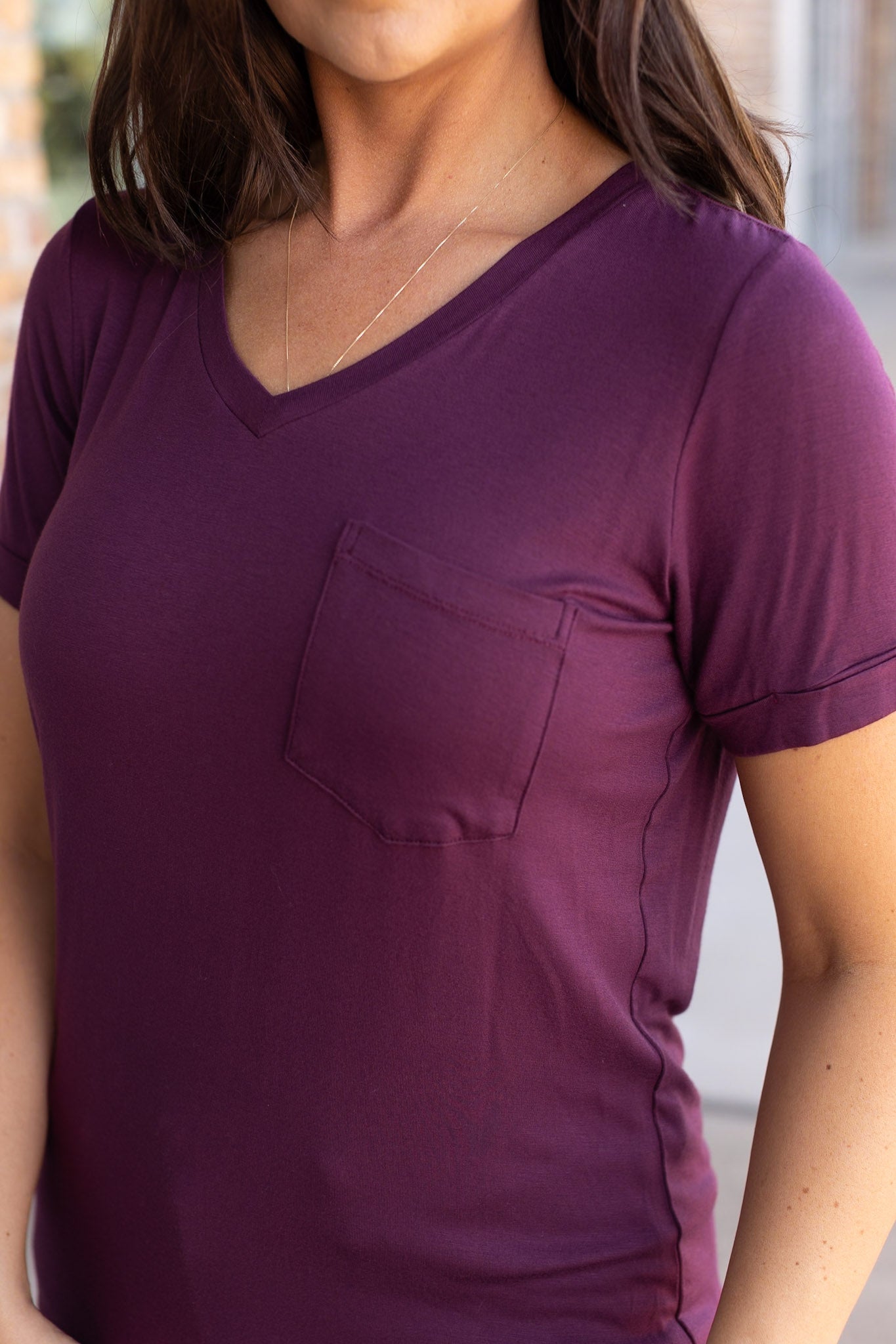 Sophie Pocket Tee - Burgundy | Women's Top 