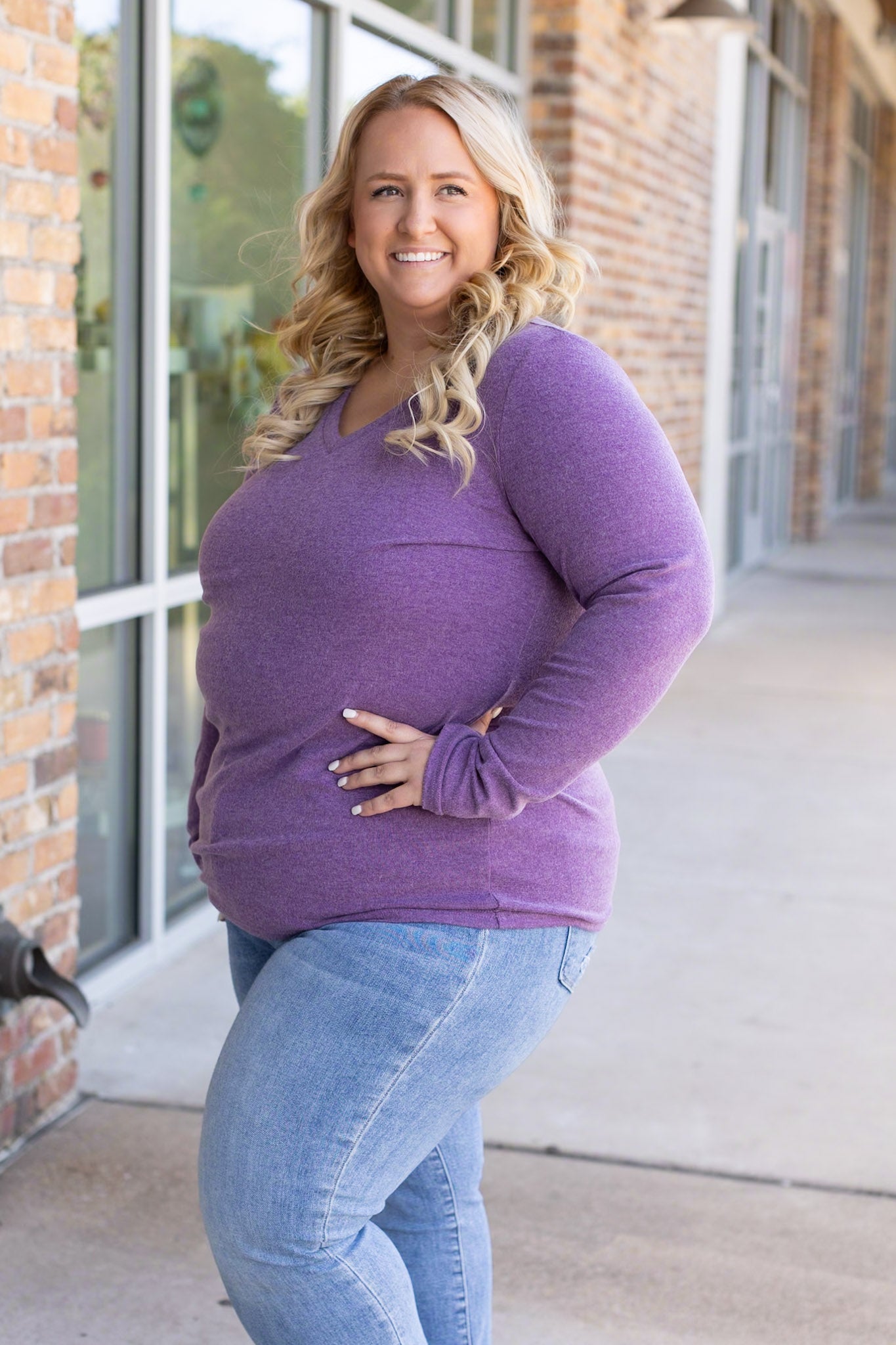 Michelle Mae Leah Long Sleeve Top - Purple