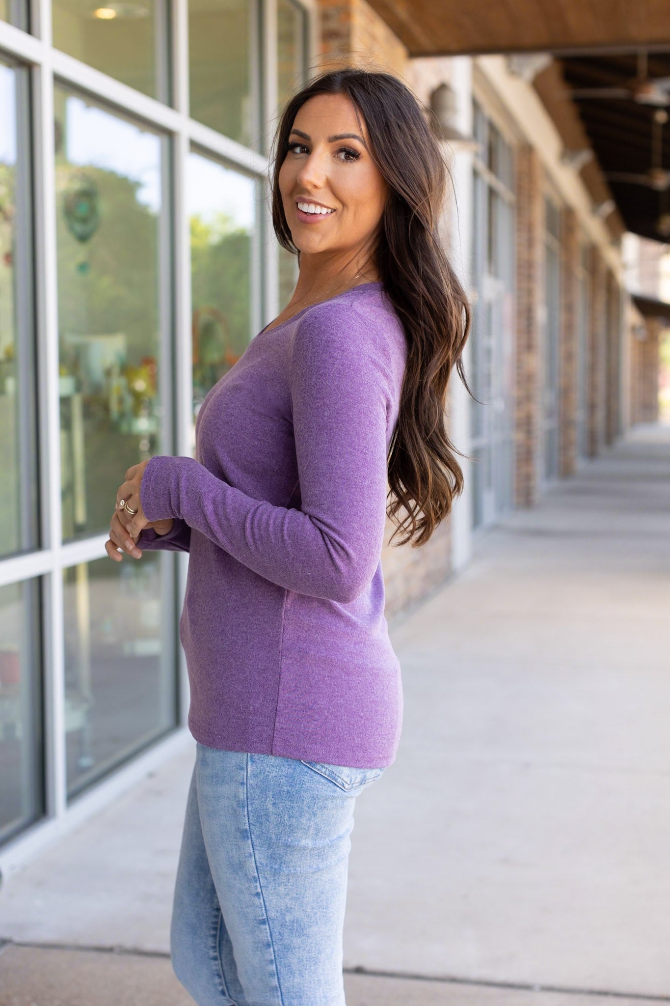 Michelle Mae Leah Long Sleeve Top - Purple