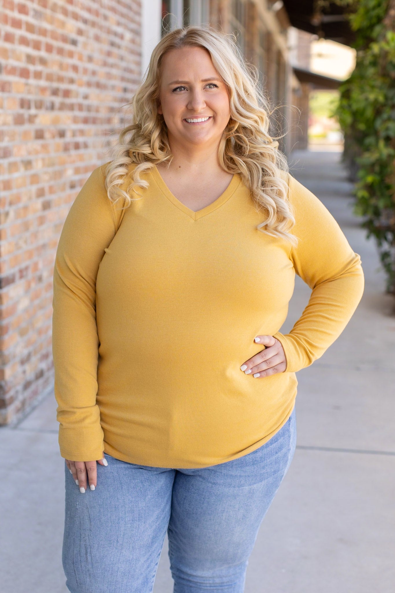 Leah Long Sleeve Top - Mustard | Women's Top 