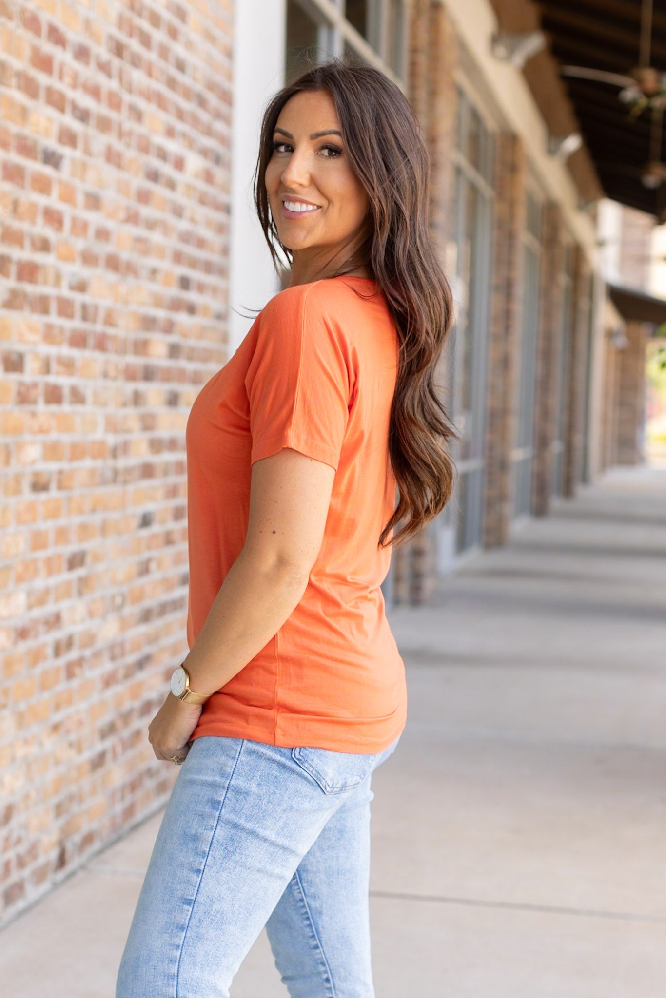 Michelle Mae Chloe Cozy Tee - Pumpkin