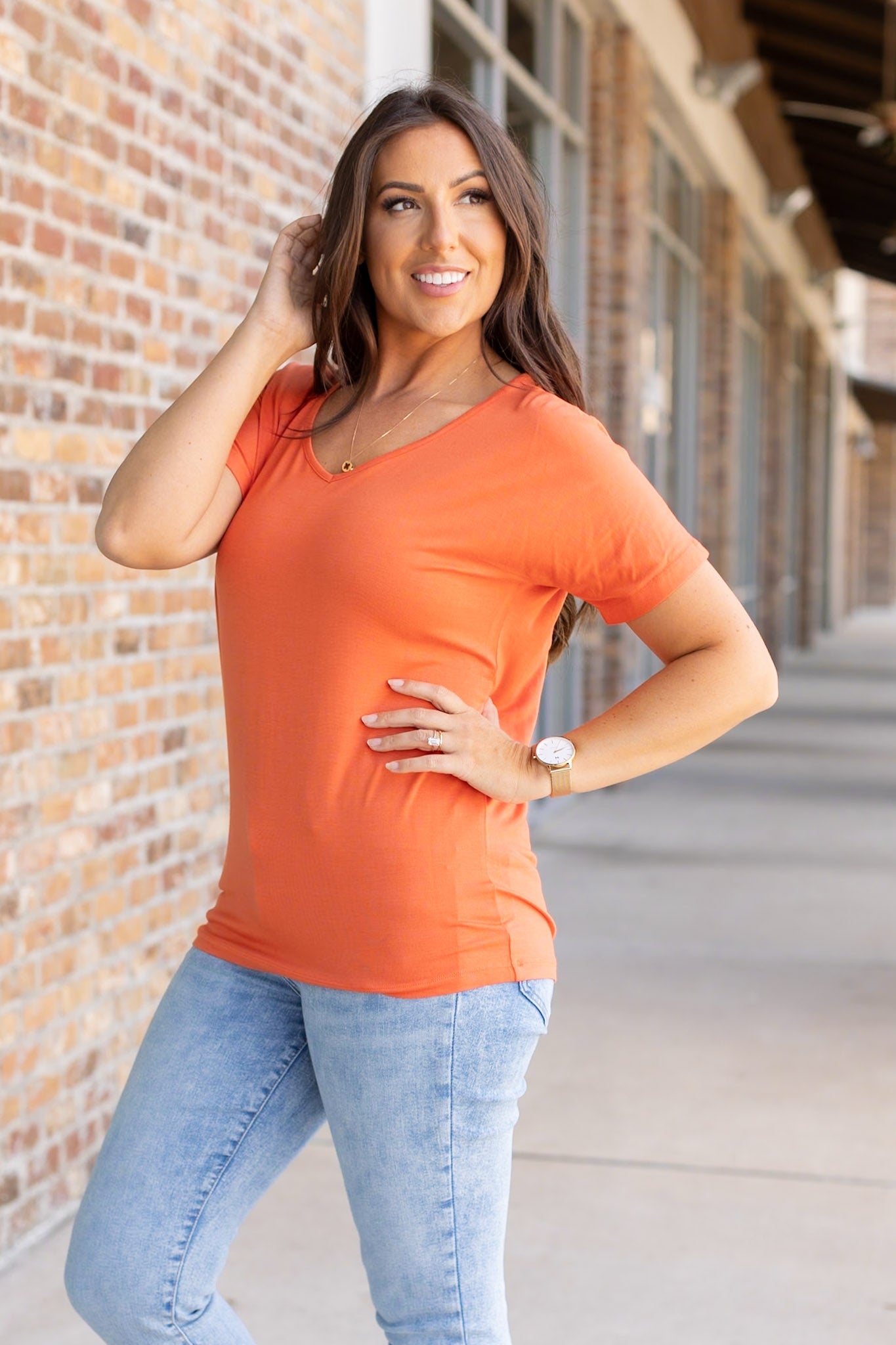 Michelle Mae Chloe Cozy Tee - Pumpkin