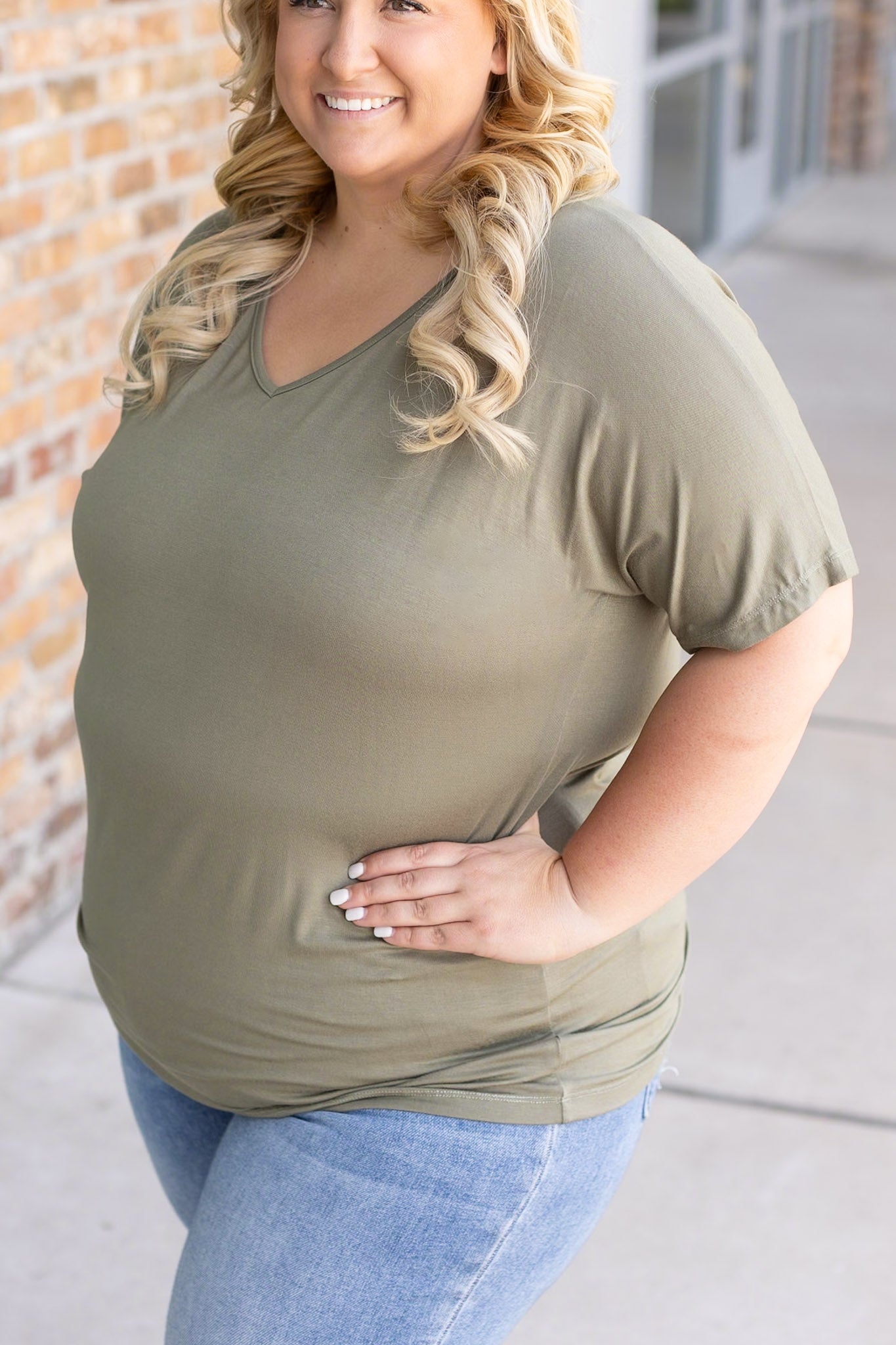 Michelle Mae Chloe Cozy Tee - Olive