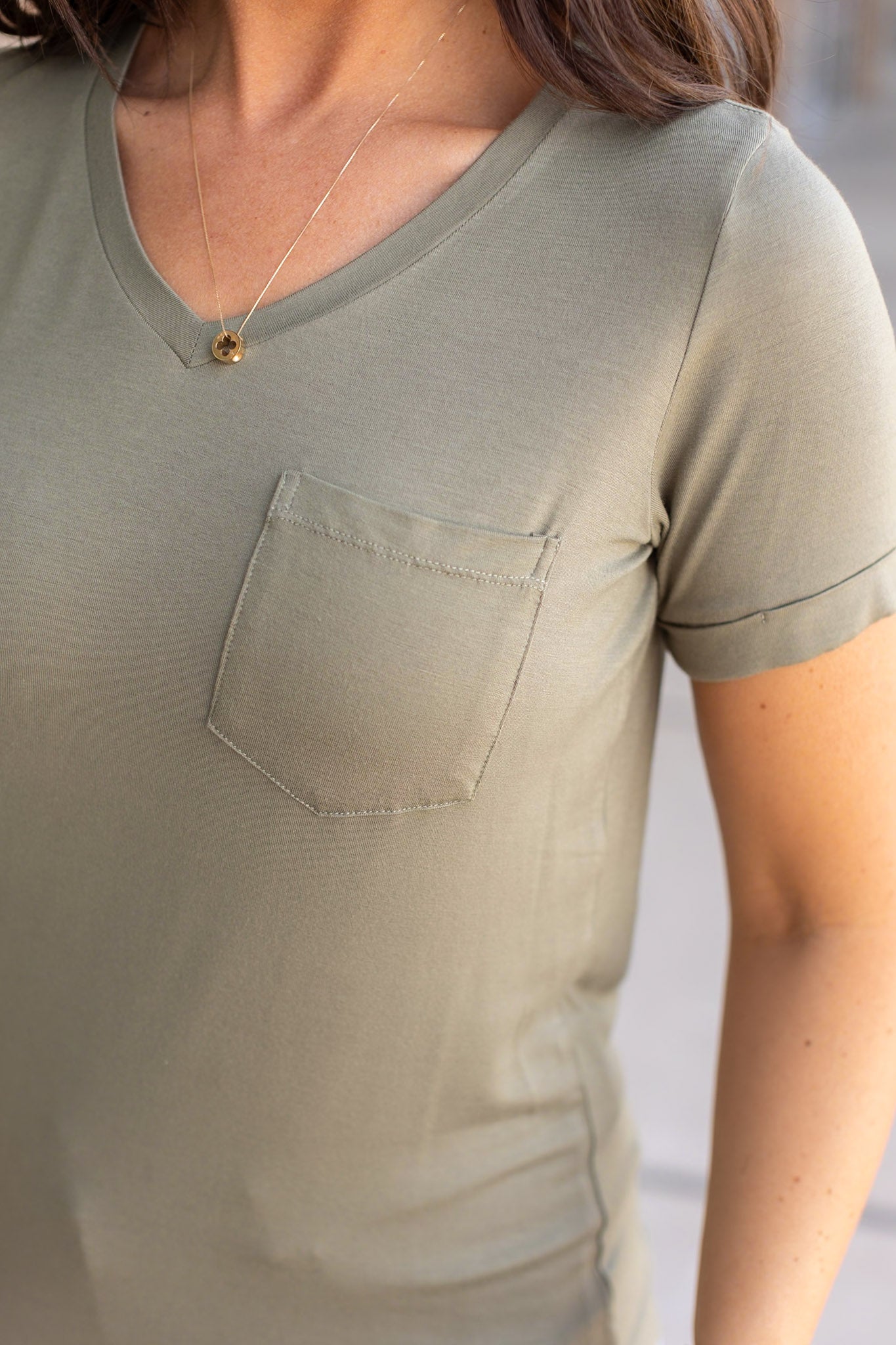 Michelle Mae Sophie Pocket Tee - Olive