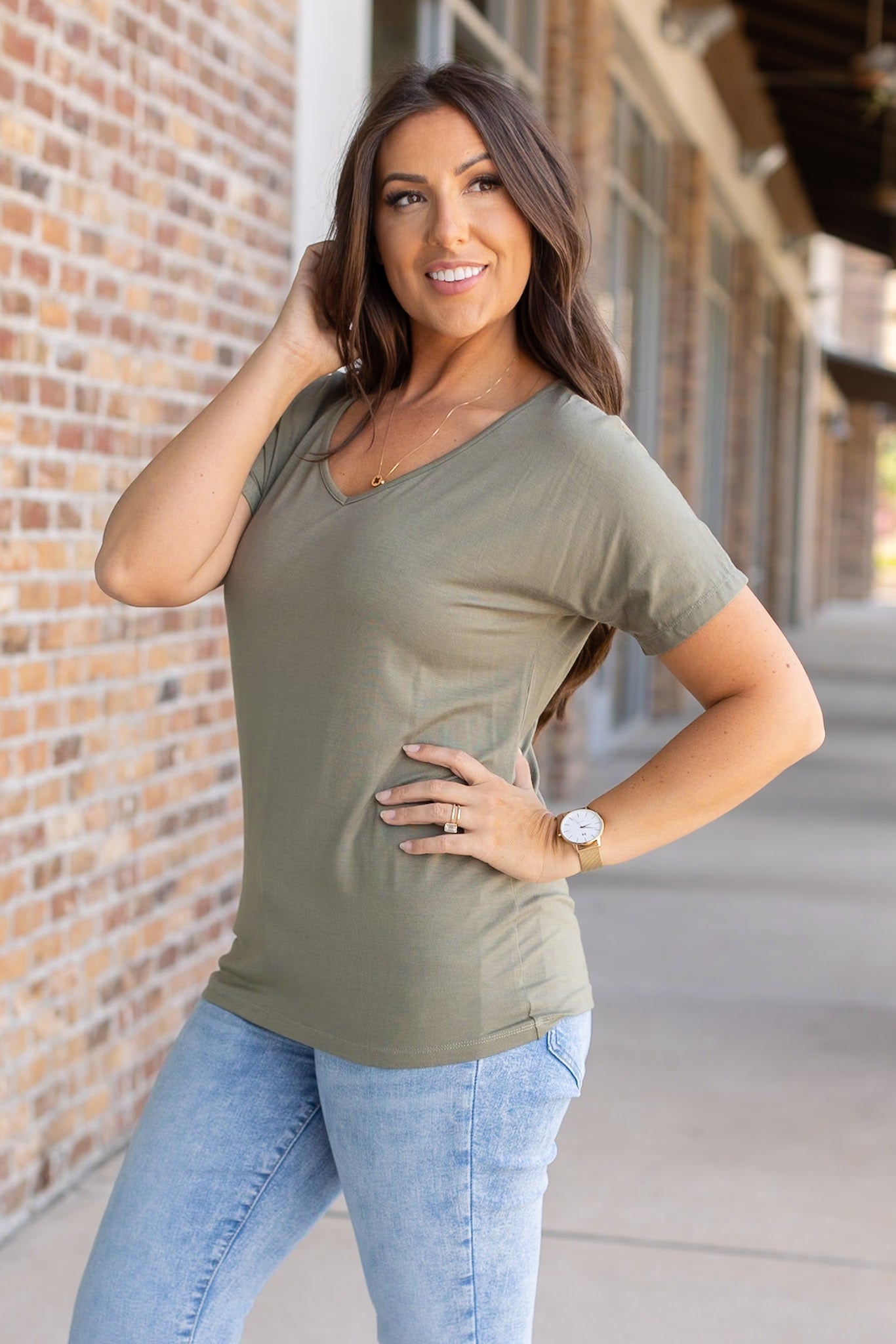 Michelle Mae Chloe Cozy Tee - Olive