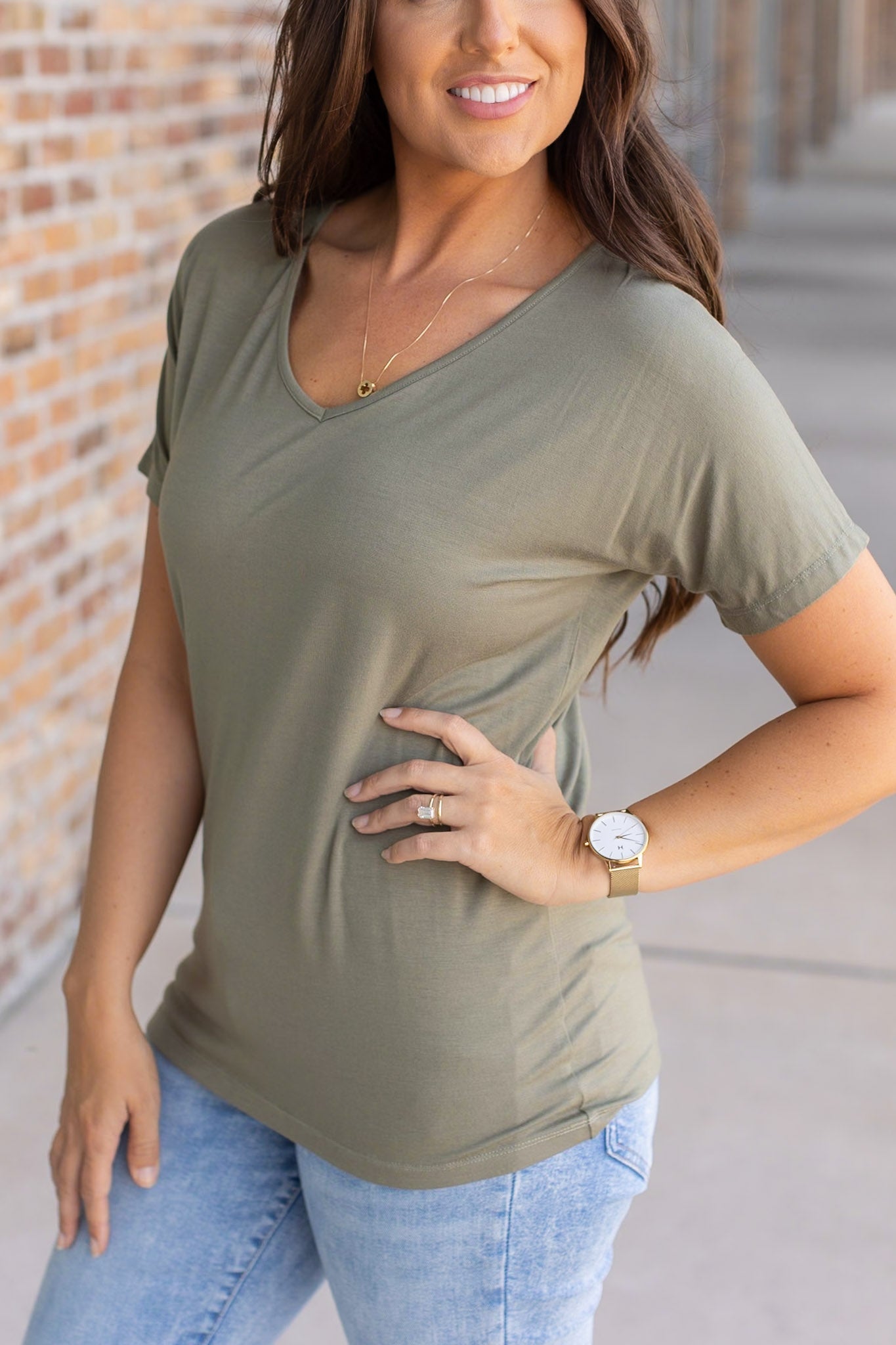 Michelle Mae Chloe Cozy Tee - Olive