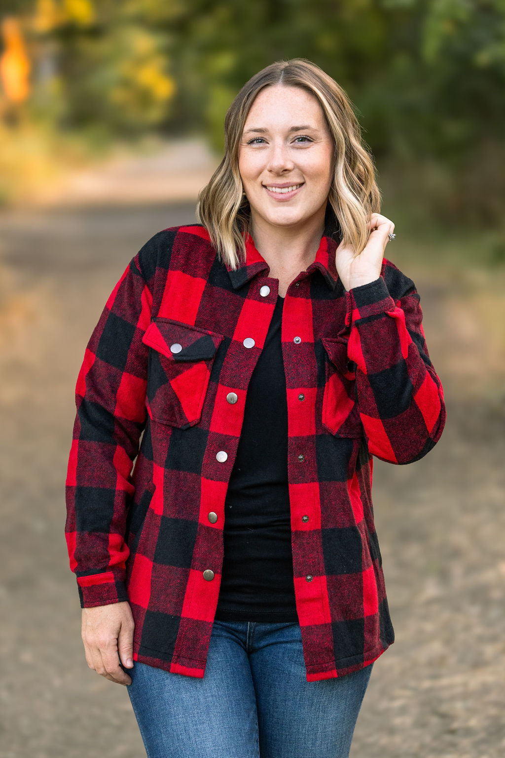 Michelle Mae Norah Plaid Shacket - Buffalo Plaid