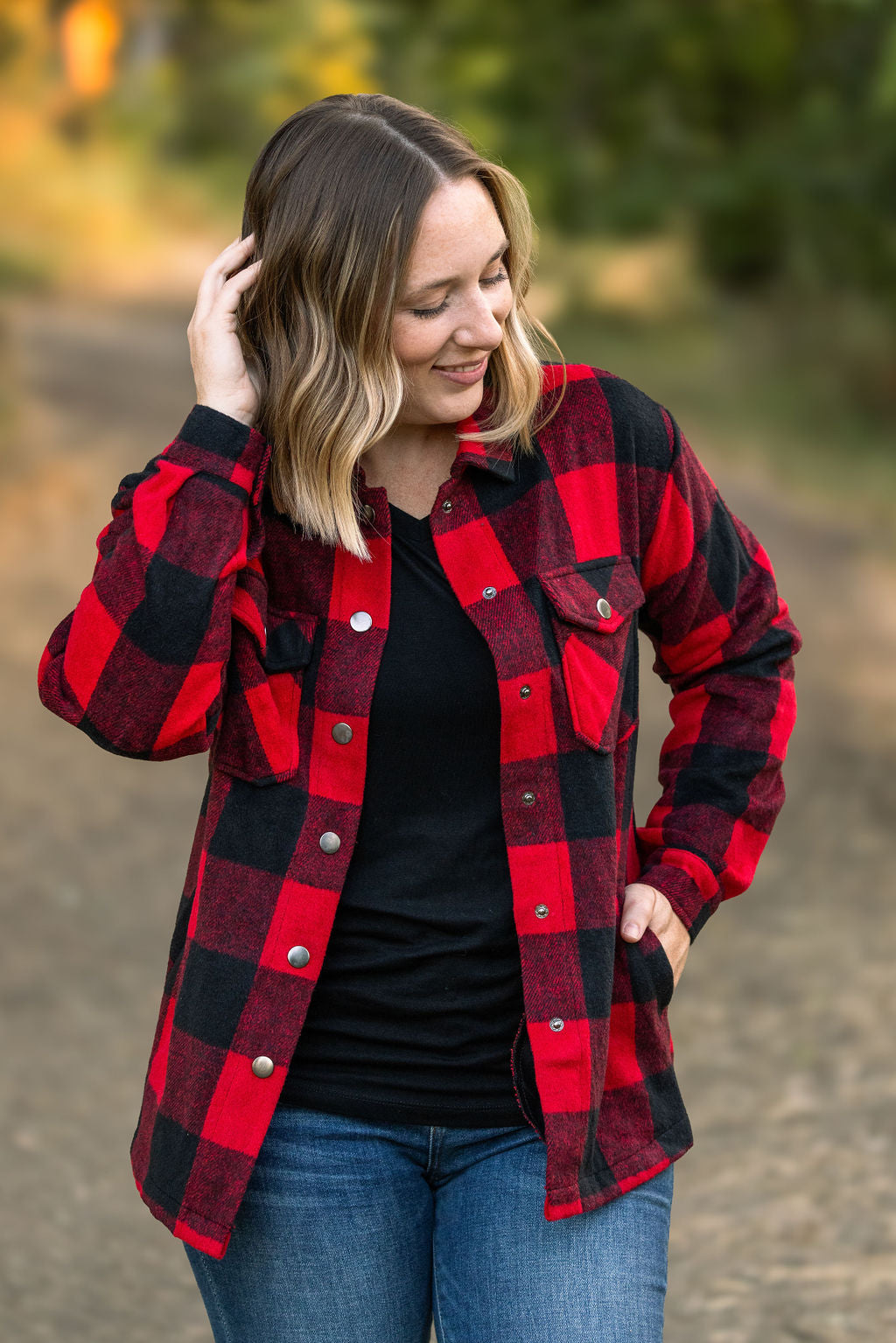 Michelle Mae Norah Plaid Shacket - Buffalo Plaid