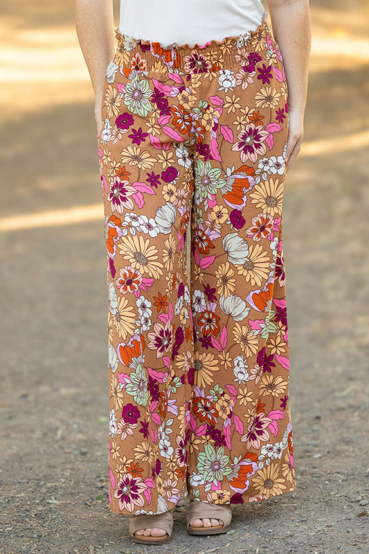 Michelle Mae Presley Palazzo Pants - Boho Floral | Women's Wide-Leg Pants