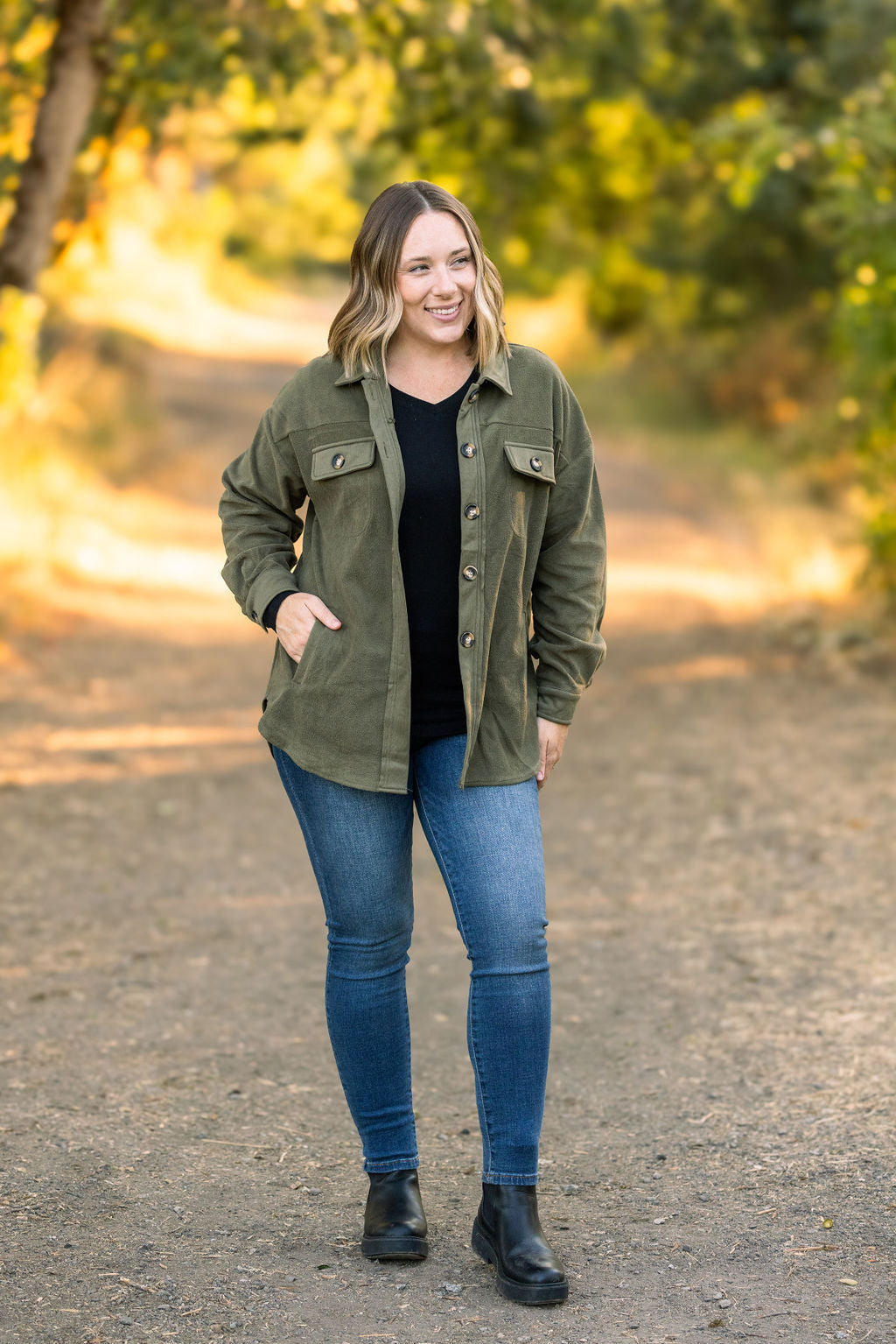 Michelle Mae Jordan Shacket - Olive