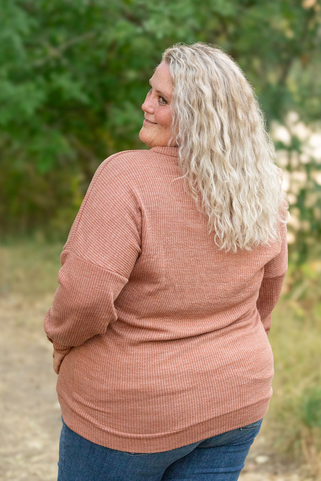 Michelle Mae Brittney Button Sweater - Terra Cotta