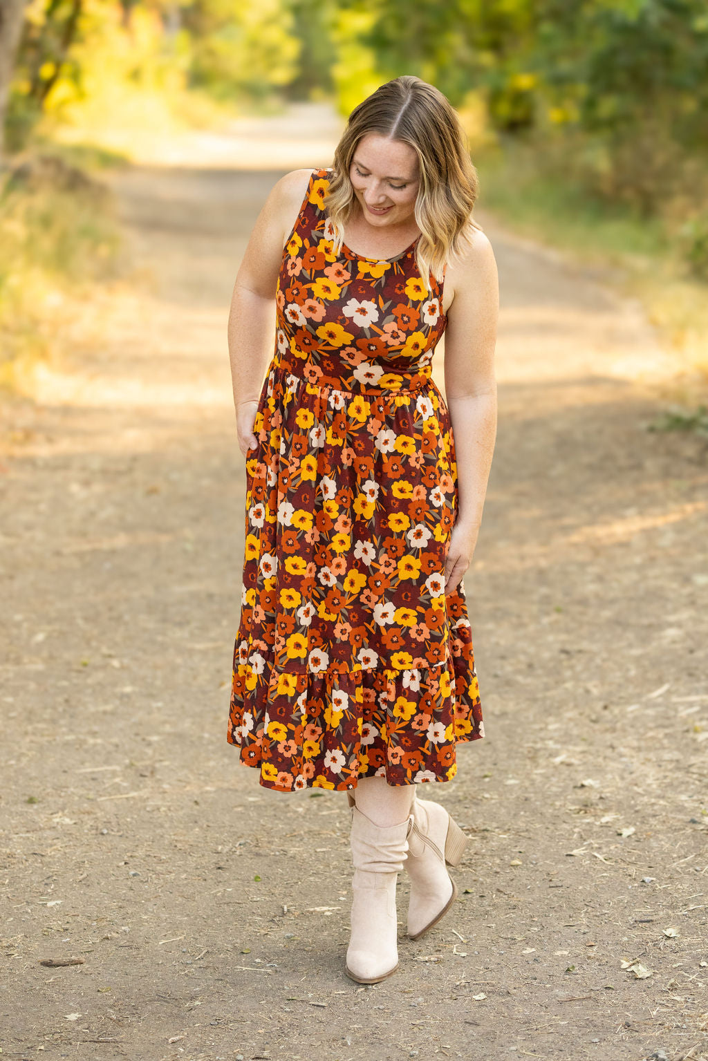 Michelle Mae Bailey Dress - Brown Fall Floral