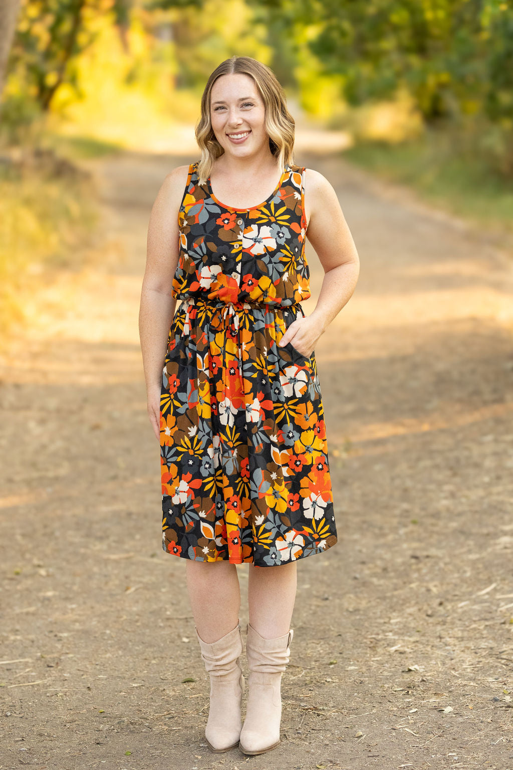 Michelle Mae Sadie Dress - Fall Floral Mix