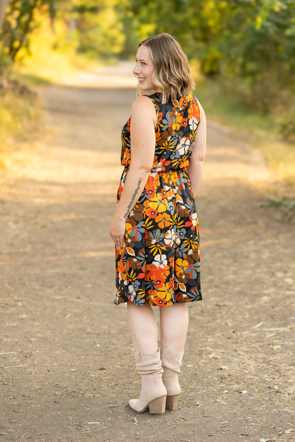 Michelle Mae Sadie Dress - Fall Floral Mix