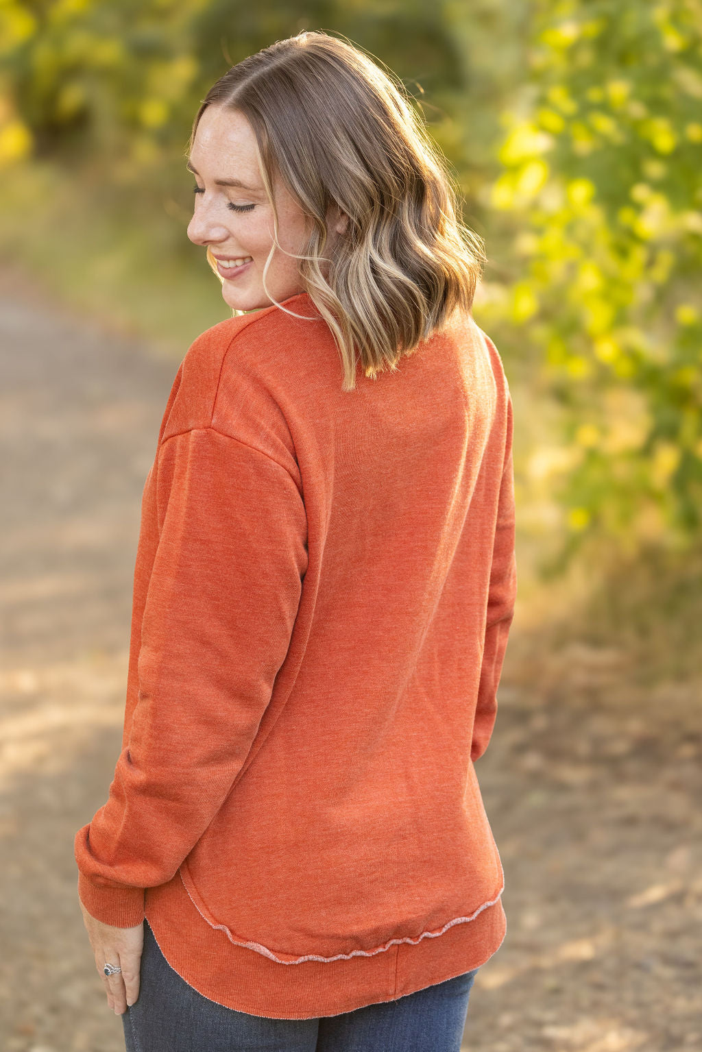 Michelle Mae Vintage Wash Pullover - Rust