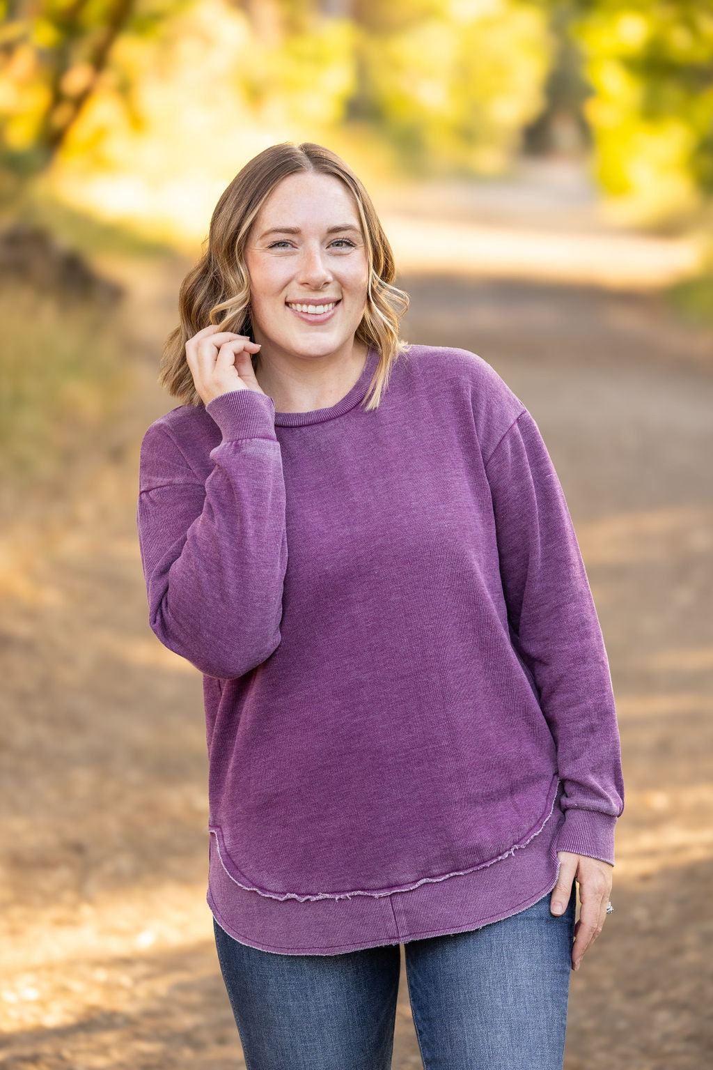 Michelle Mae Vintage Wash Pullover - Purple