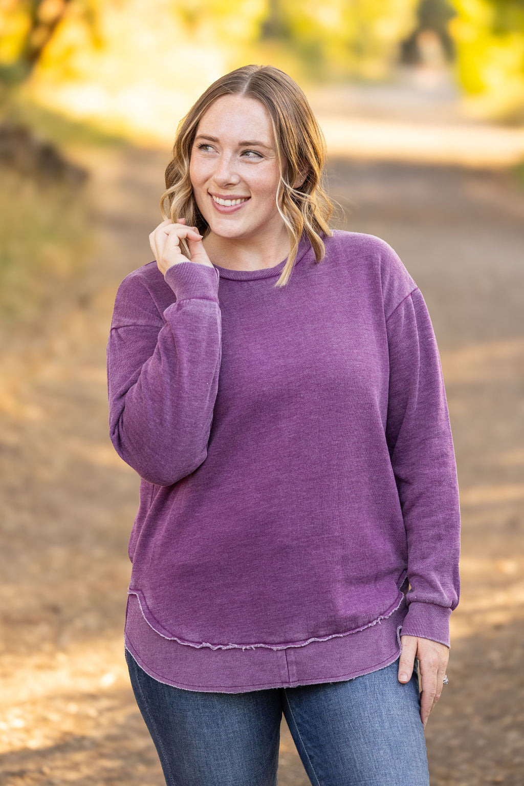 Michelle Mae Vintage Wash Pullover - Purple