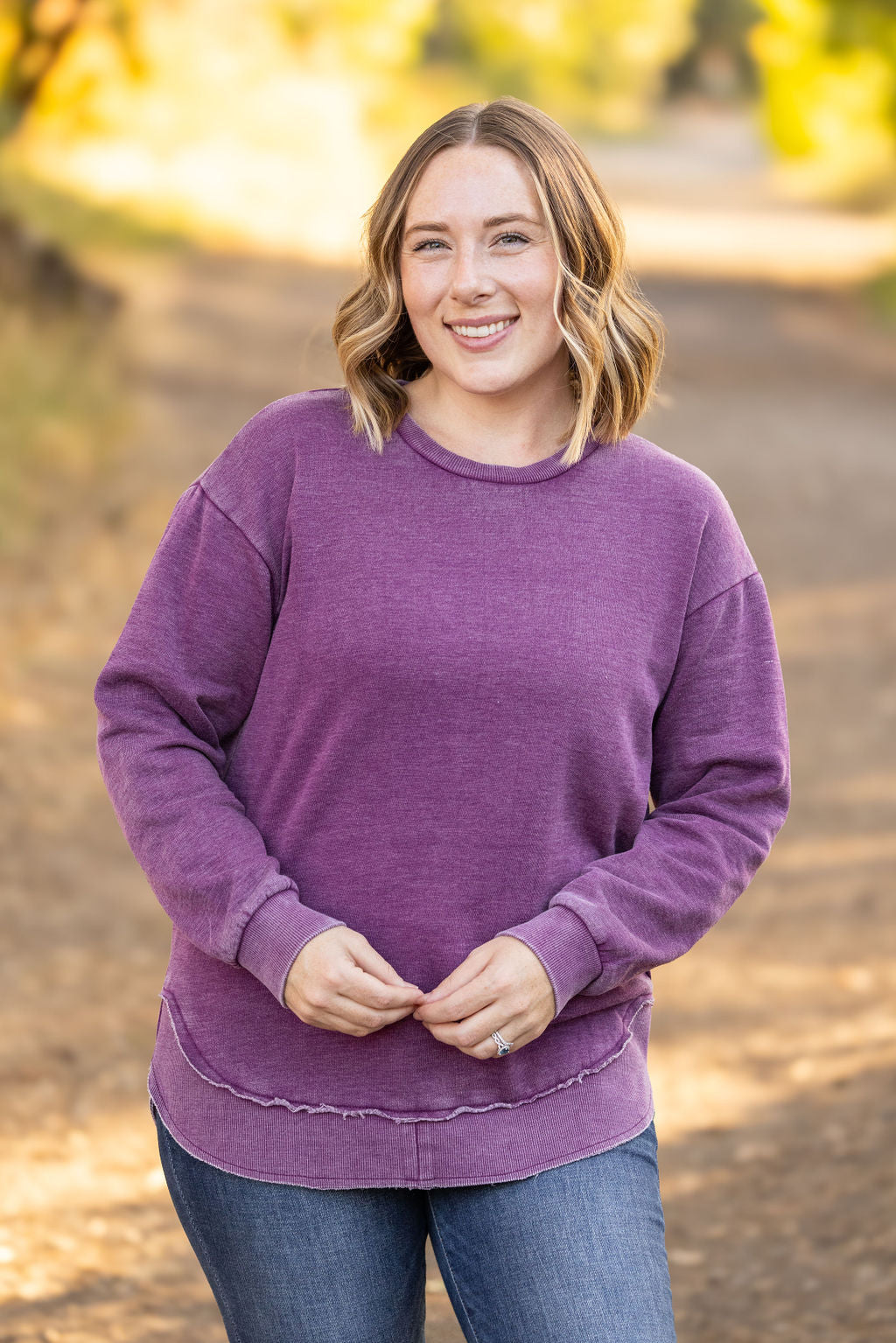 Michelle Mae Vintage Wash Pullover - Purple