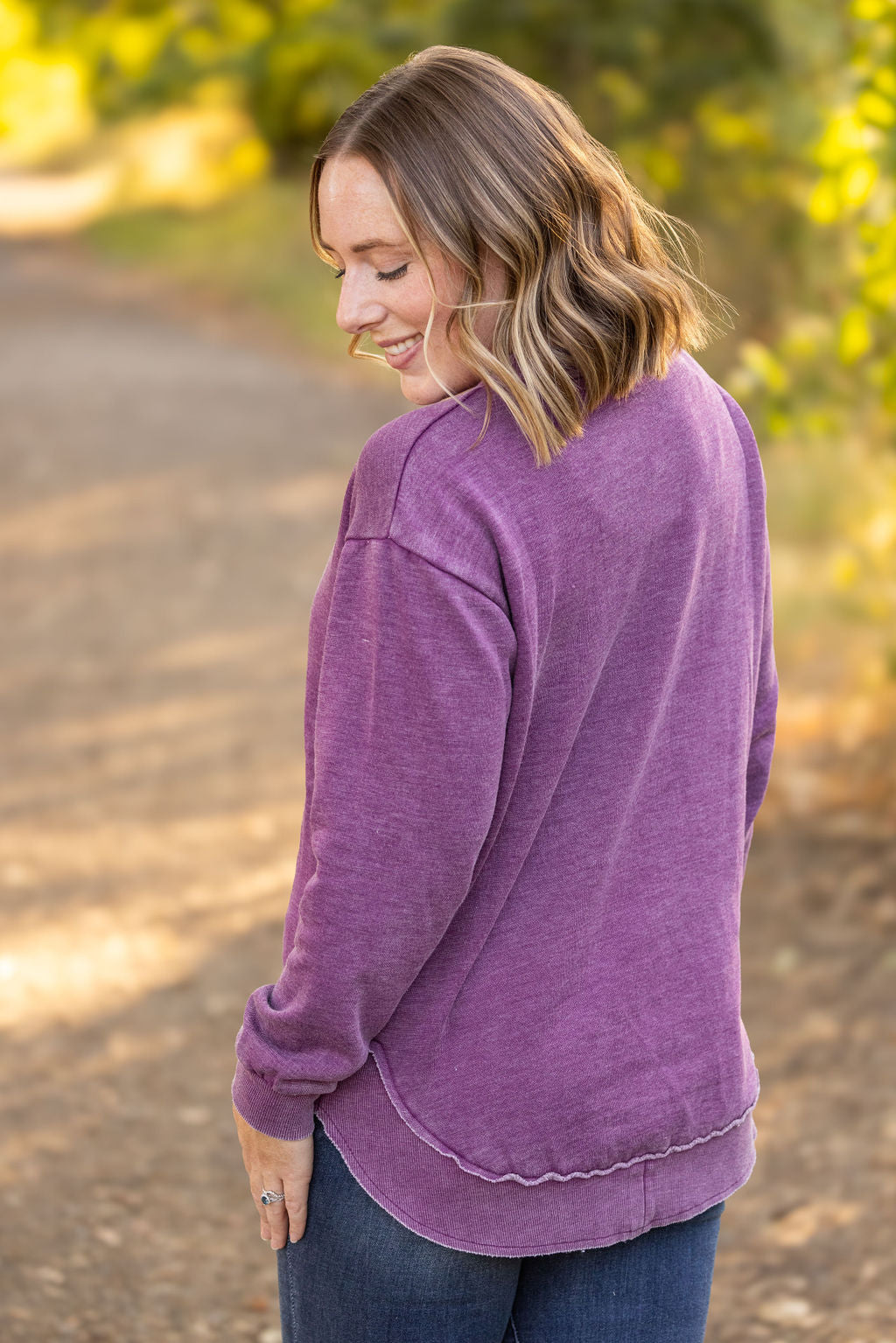 Michelle Mae Vintage Wash Pullover - Purple