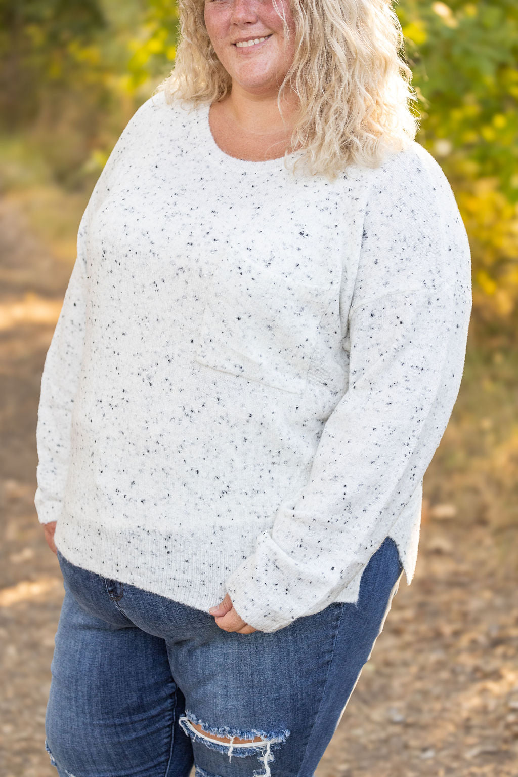 Michelle Mae Confetti Sweater - White