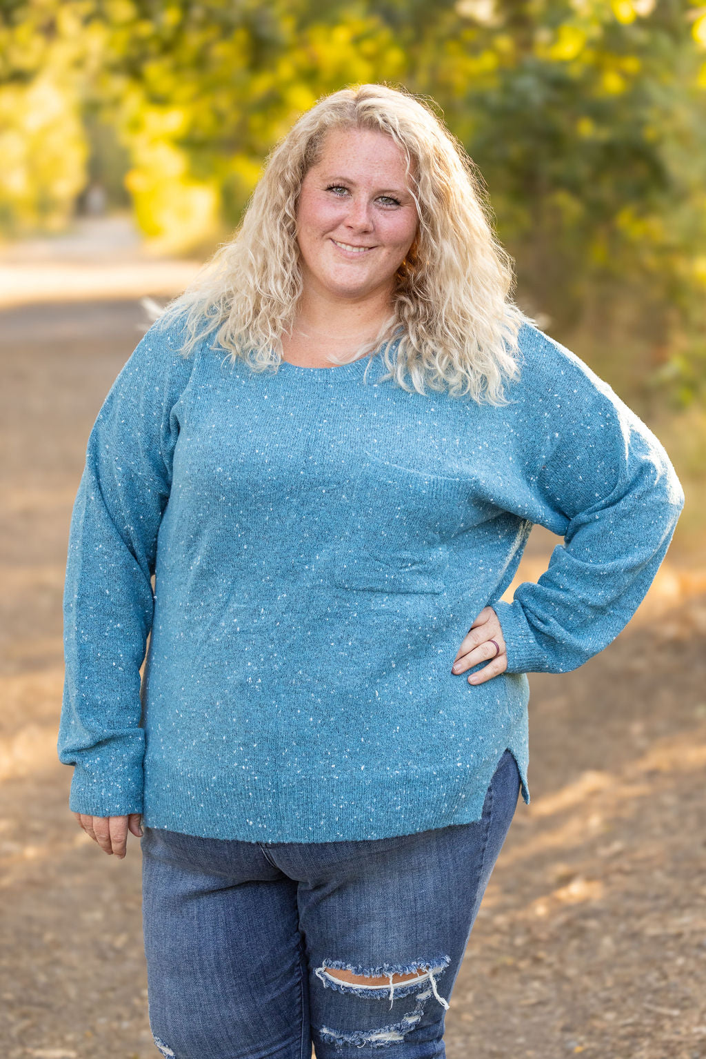 Michelle Mae Confetti Sweater - Blue