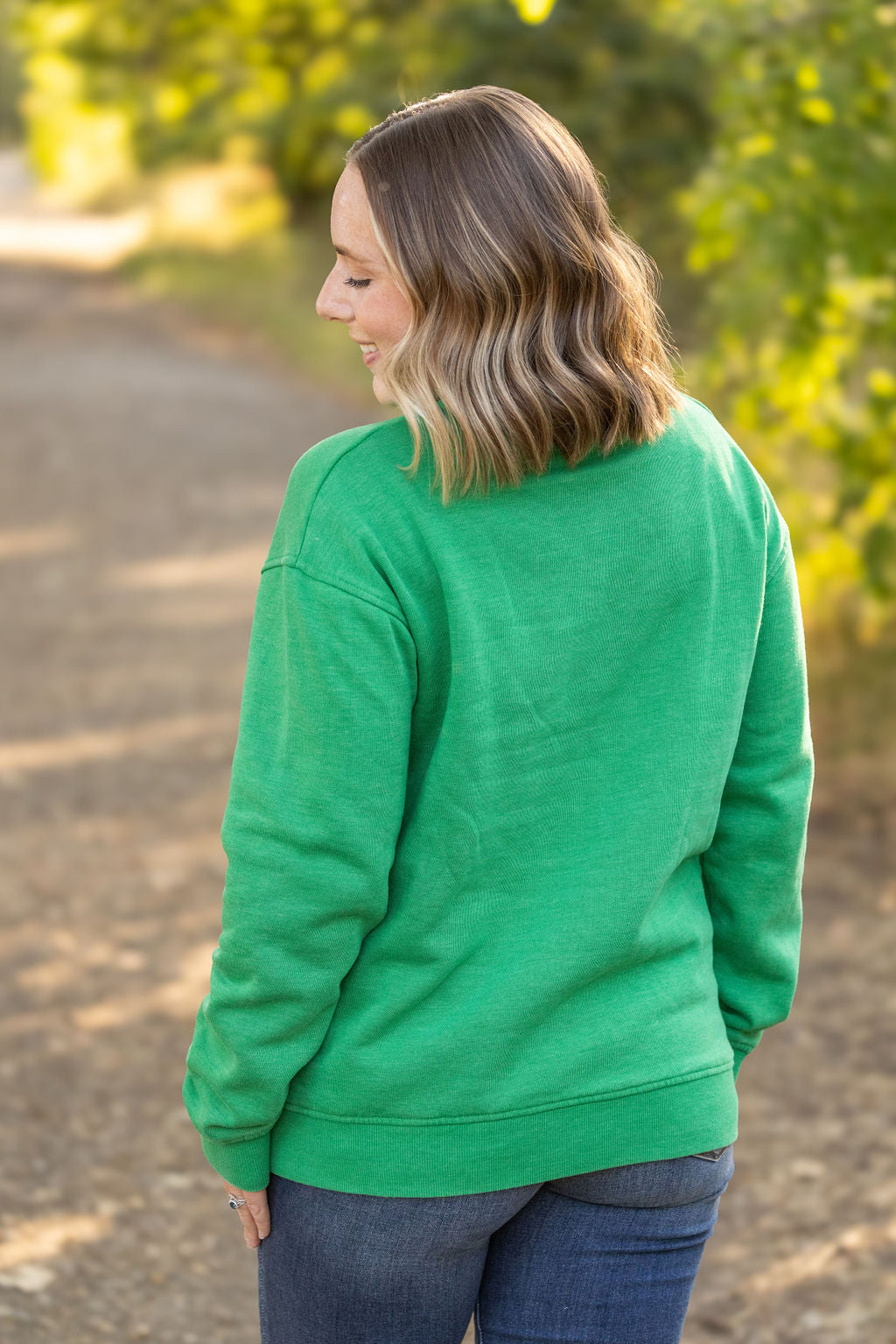 Michelle Mae Vintage Wash Pocket Pullover - Green