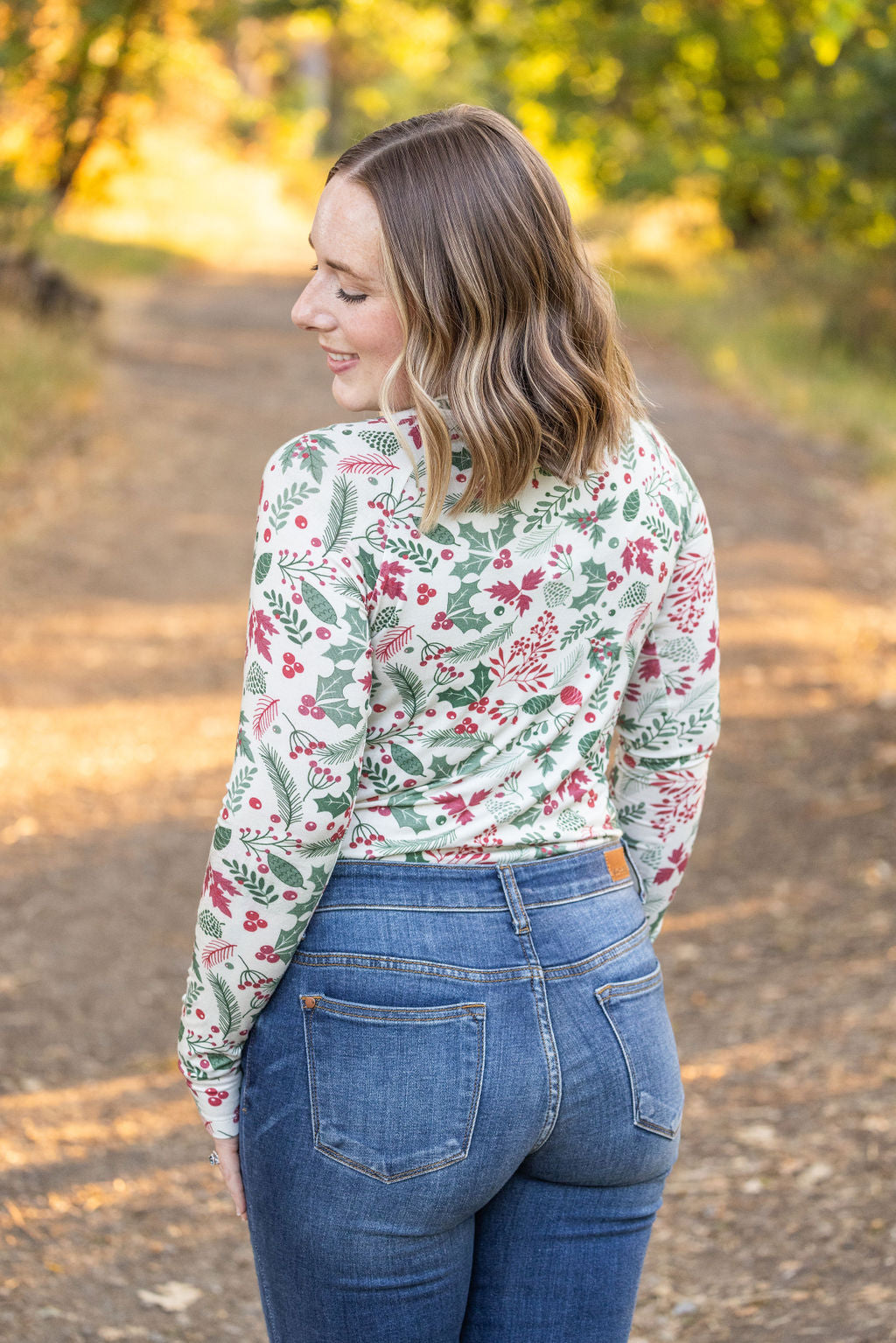 Michelle Mae Blair Long Sleeve Top - Holiday Berry