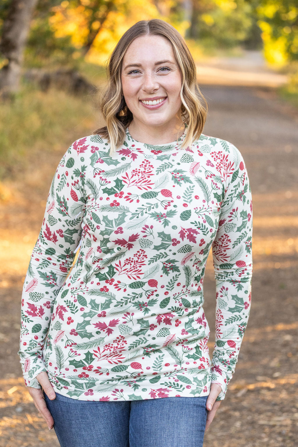 Michelle Mae Blair Long Sleeve Top - Holiday Berry