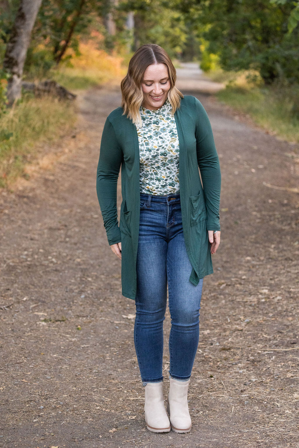 Michelle Mae Blair Long Sleeve Top - Green Floral