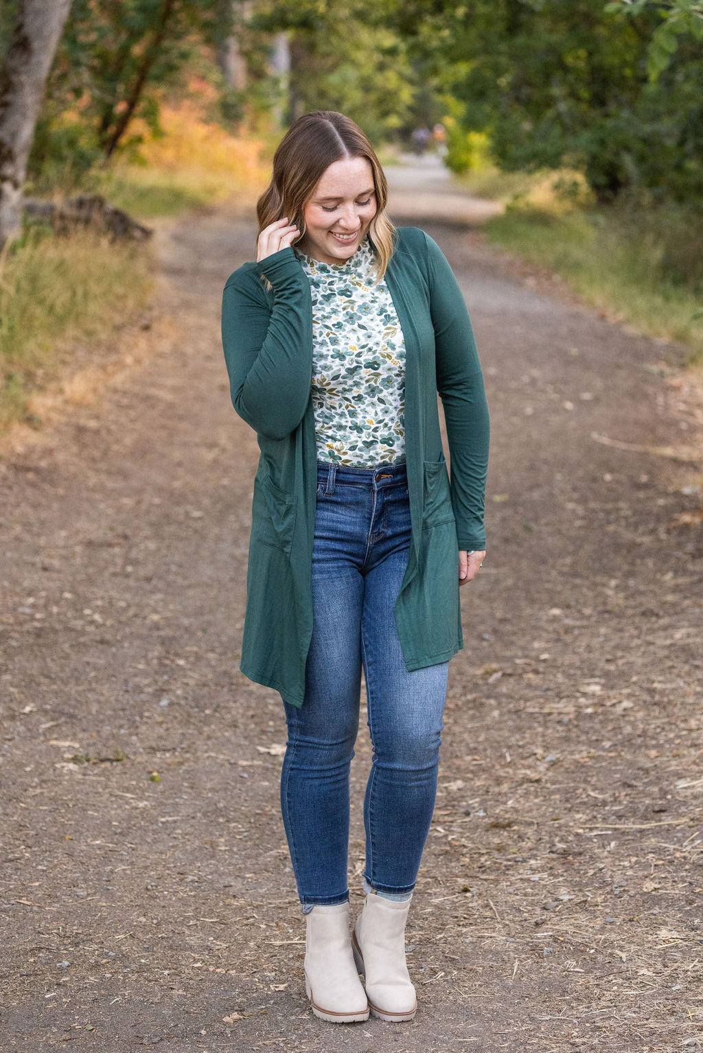 Michelle Mae Blair Long Sleeve Top - Green Floral