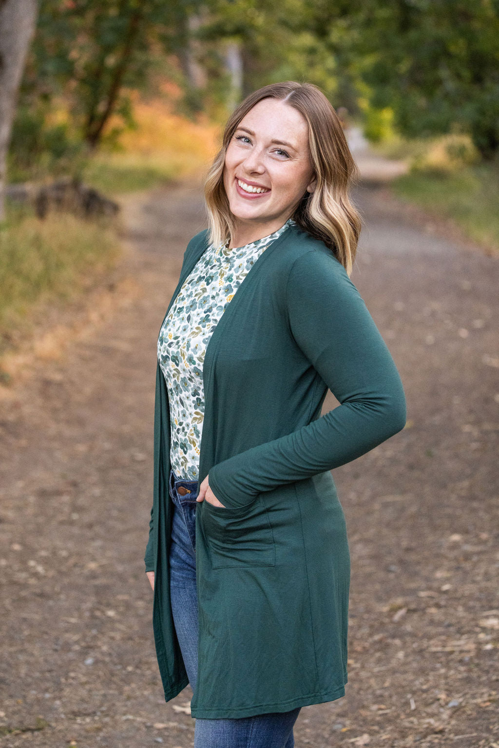 Michelle Mae Blair Long Sleeve Top - Green Floral