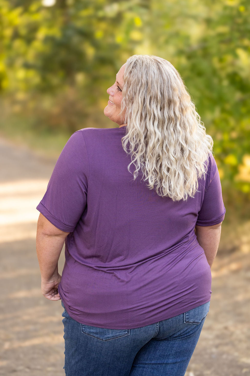 Michelle Mae Sophie Pocket Tee - Plum