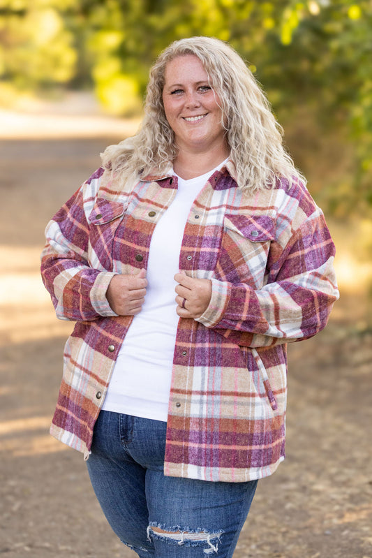 Michelle Mae Norah Plaid Shacket - Sunset Plaid