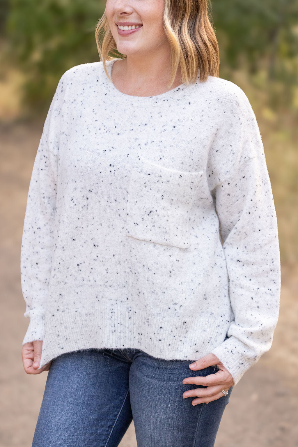 Michelle Mae Confetti Sweater - White