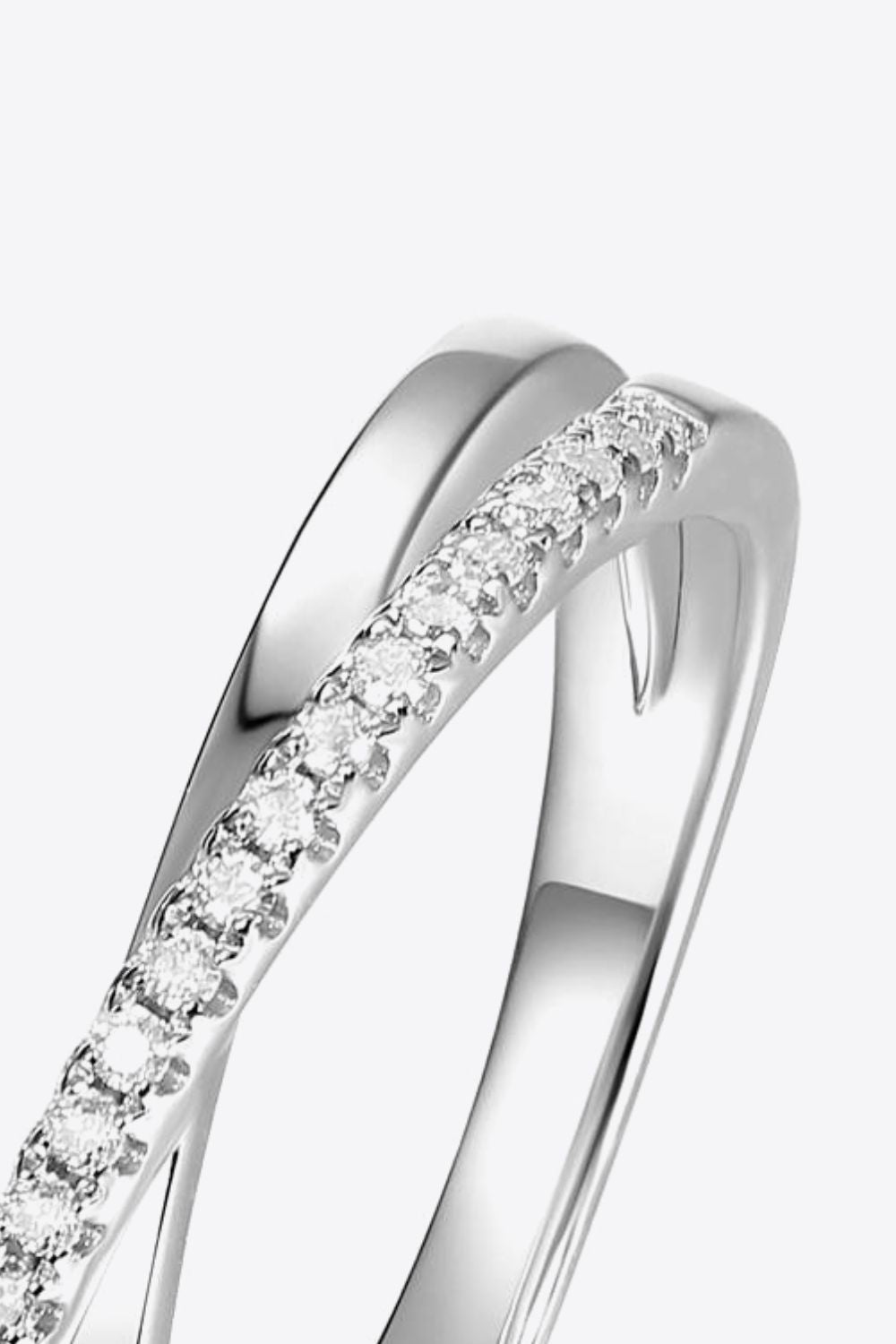 PREORDER- Adored Moissanite Crisscross 925 Sterling Silver Ring