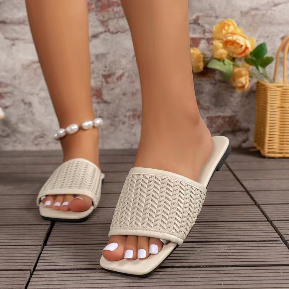 PREORDER- Rattan Woven Flat Sandals