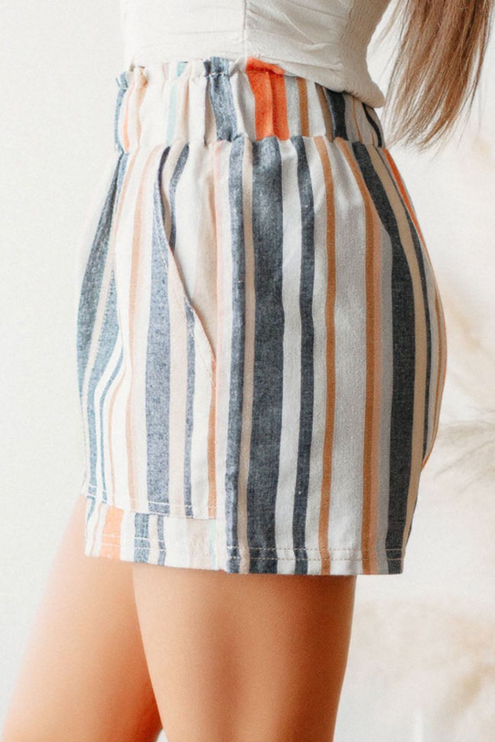 PREORDER- Striped Elastic Waist Shorts