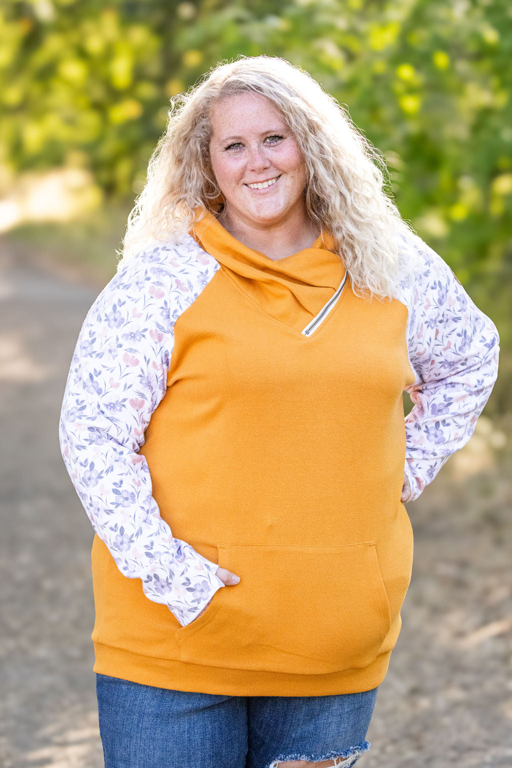 Michelle Mae Zoey ZipCowl - Mustard and Harvest Floral