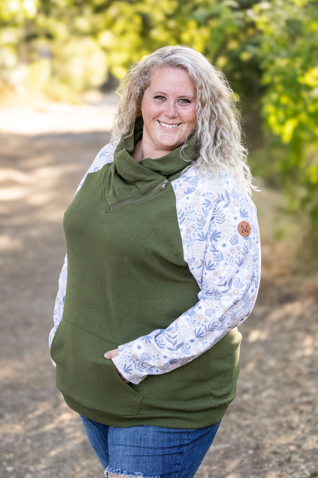 Michelle Mae Zoey ZipCowl - Olive and Boho Floral