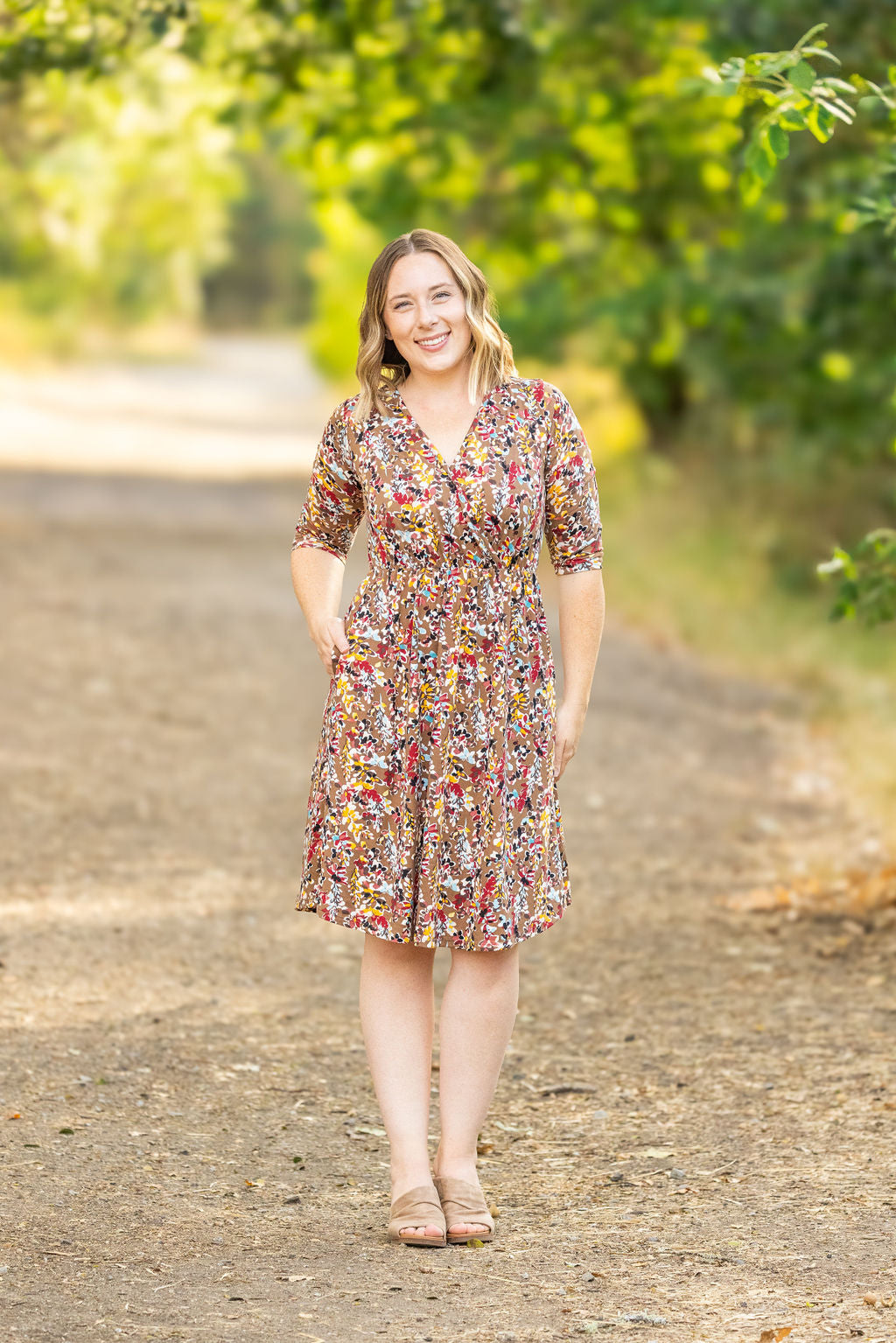 Michelle Mae Taylor Dress - Mocha Floral