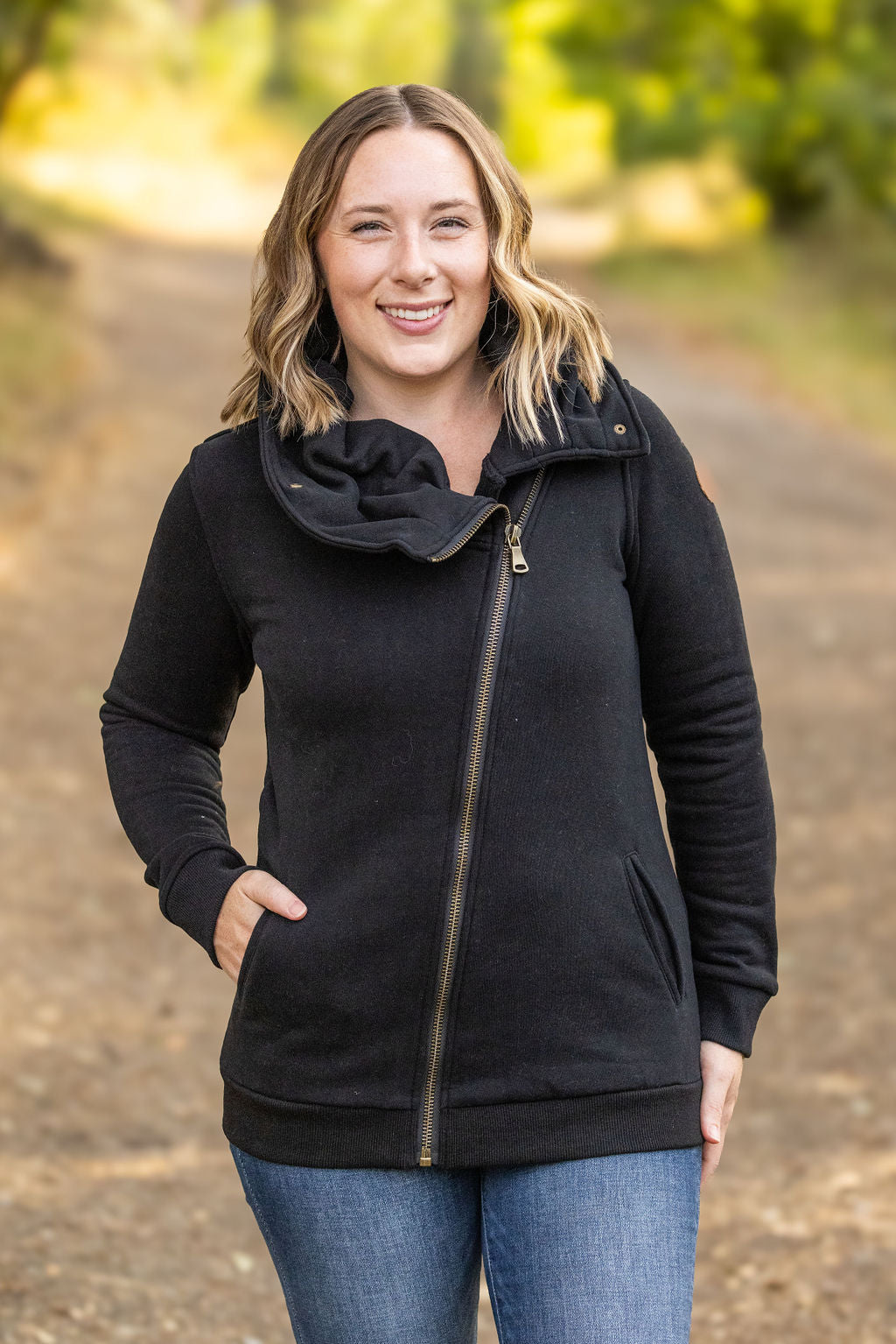 Michelle Mae Quinn ZipUp Cowl - Black | Women's Hoodie