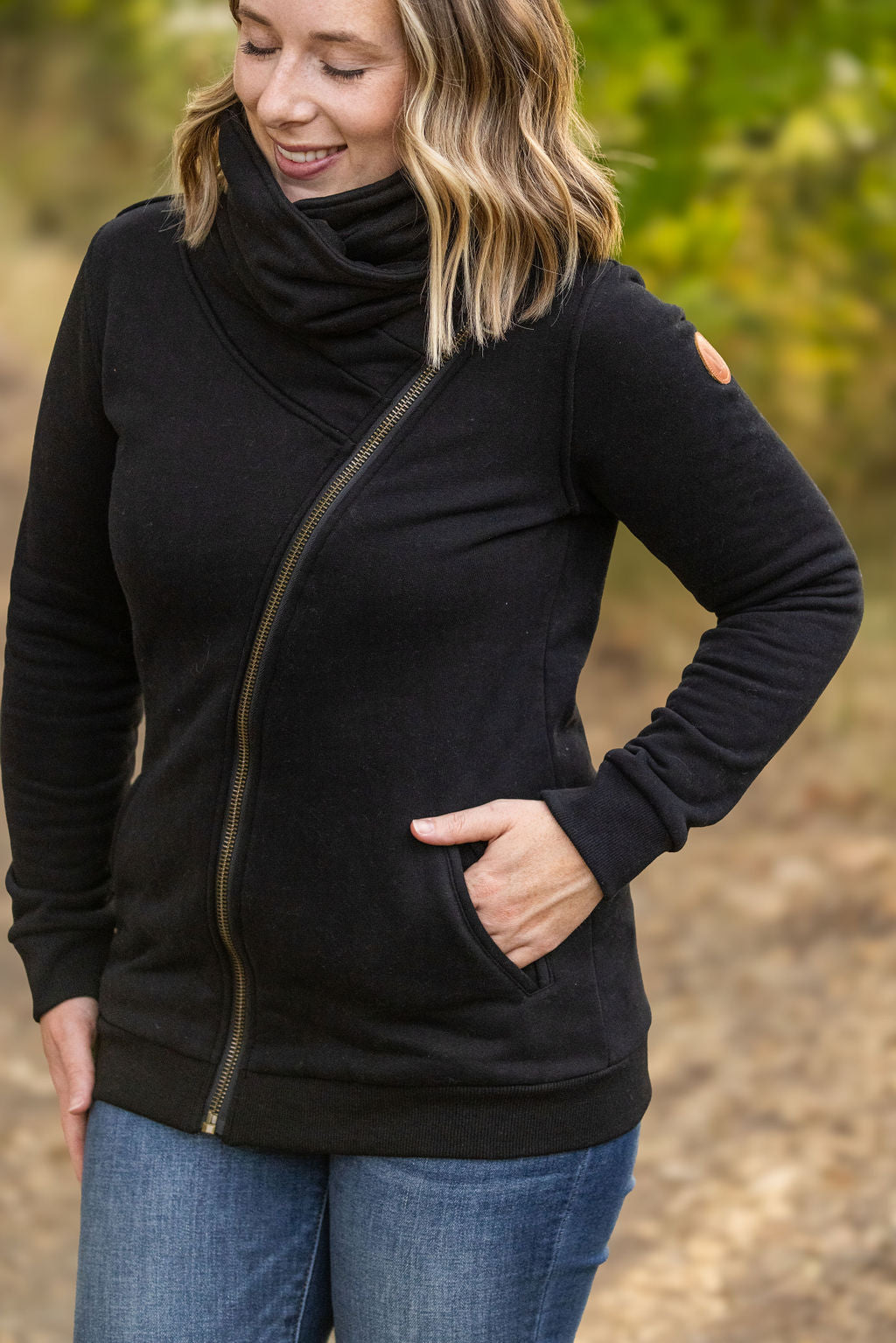 Michelle Mae Quinn ZipUp Cowl - Black | Women's Hoodie