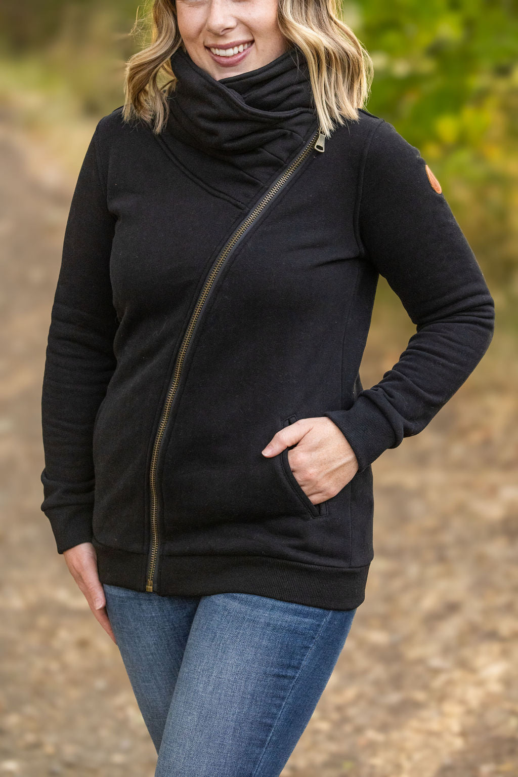 Michelle Mae Quinn ZipUp Cowl - Black | Women's Hoodie