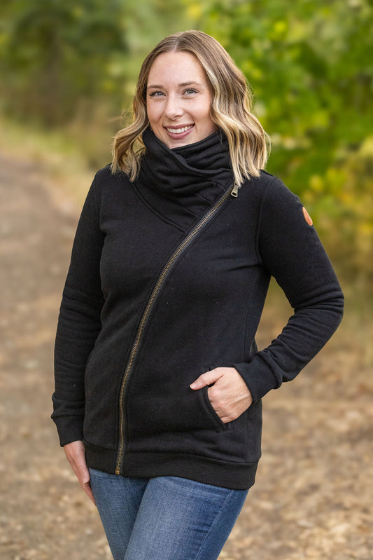 Michelle Mae Quinn ZipUp Cowl - Black | Women's Hoodie