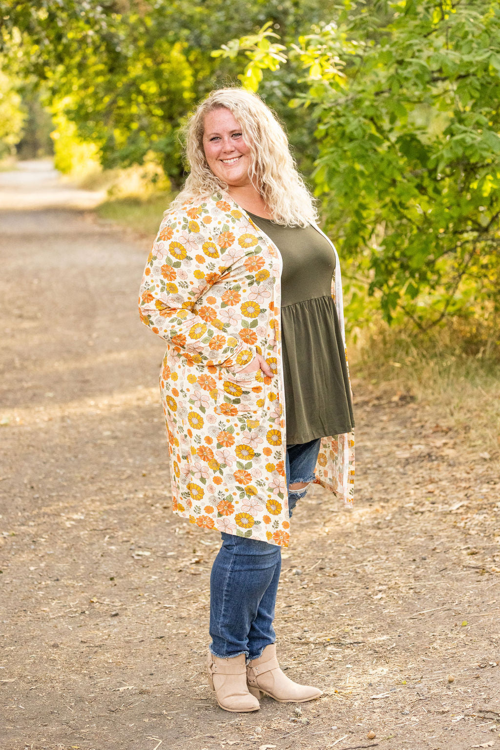 Michelle Mae Classic Cardigan - Fall Boho Floral