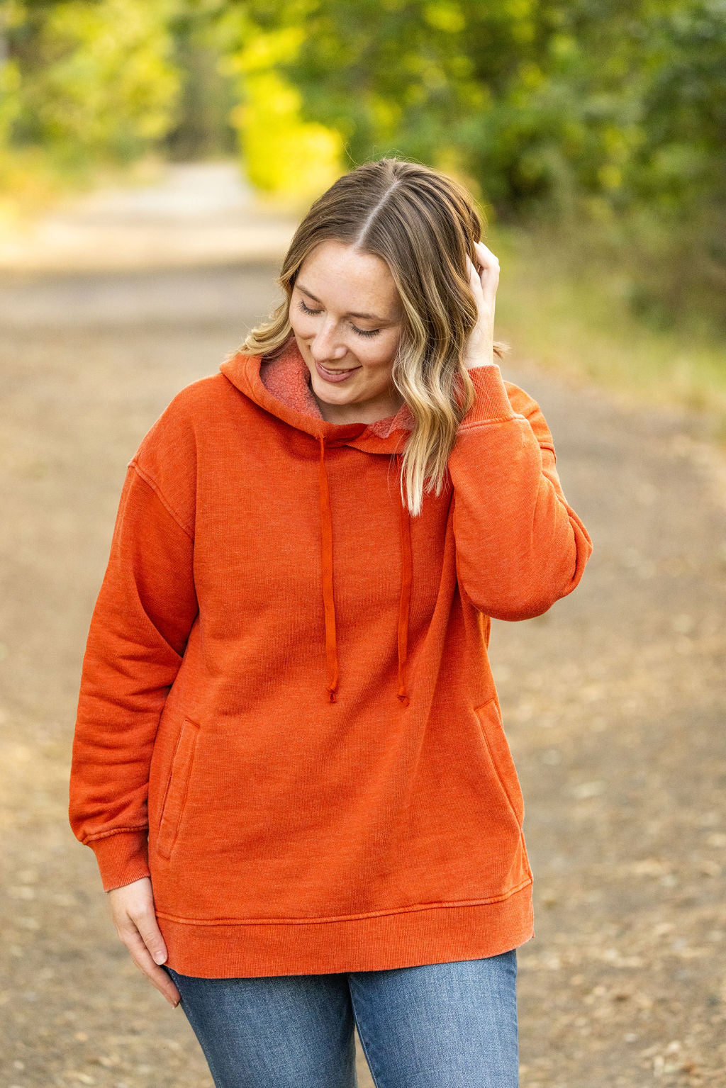 Michelle Mae Vintage Wash Hoodie - Rust