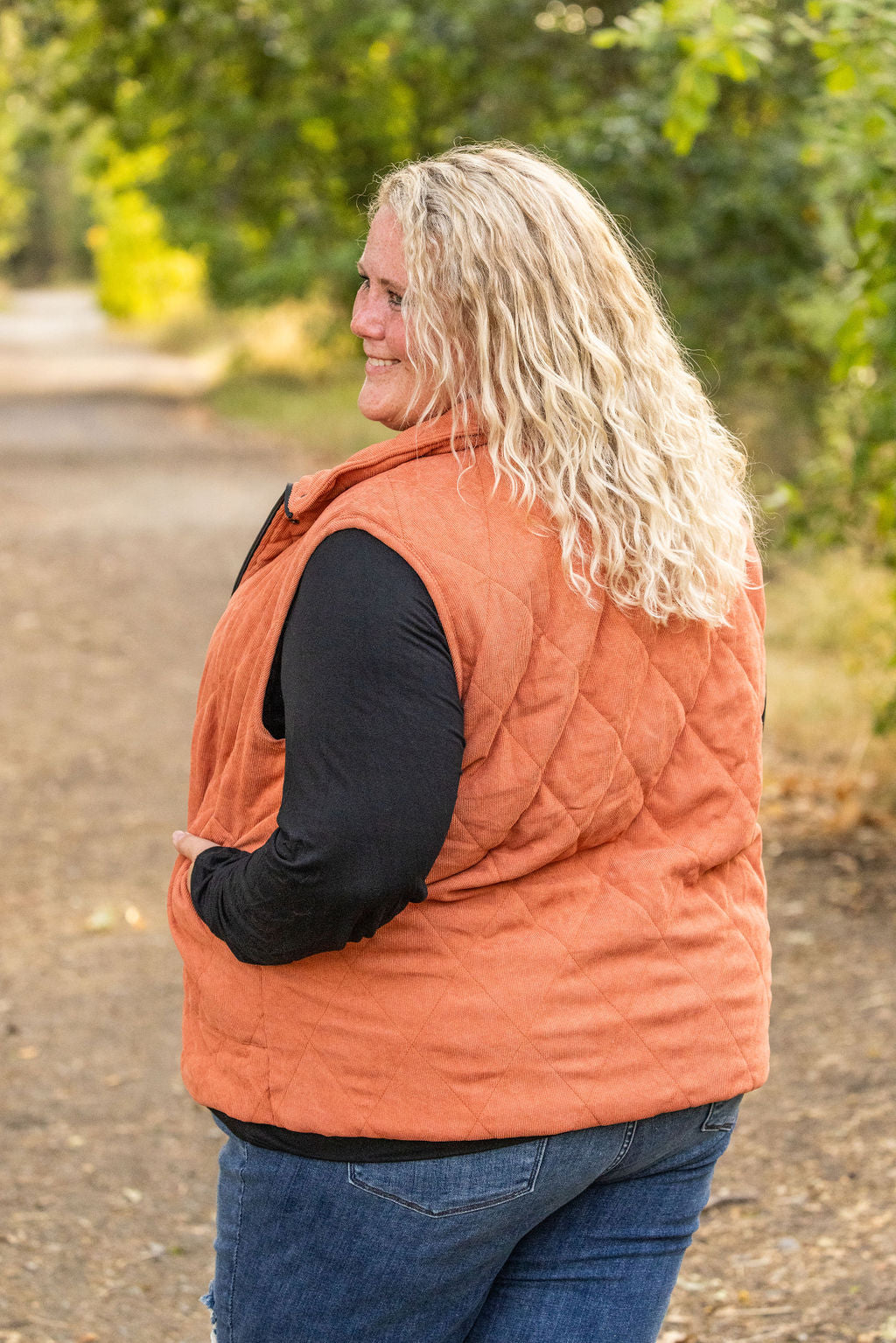 Michelle Mae Corduroy Vest - Pumpkin